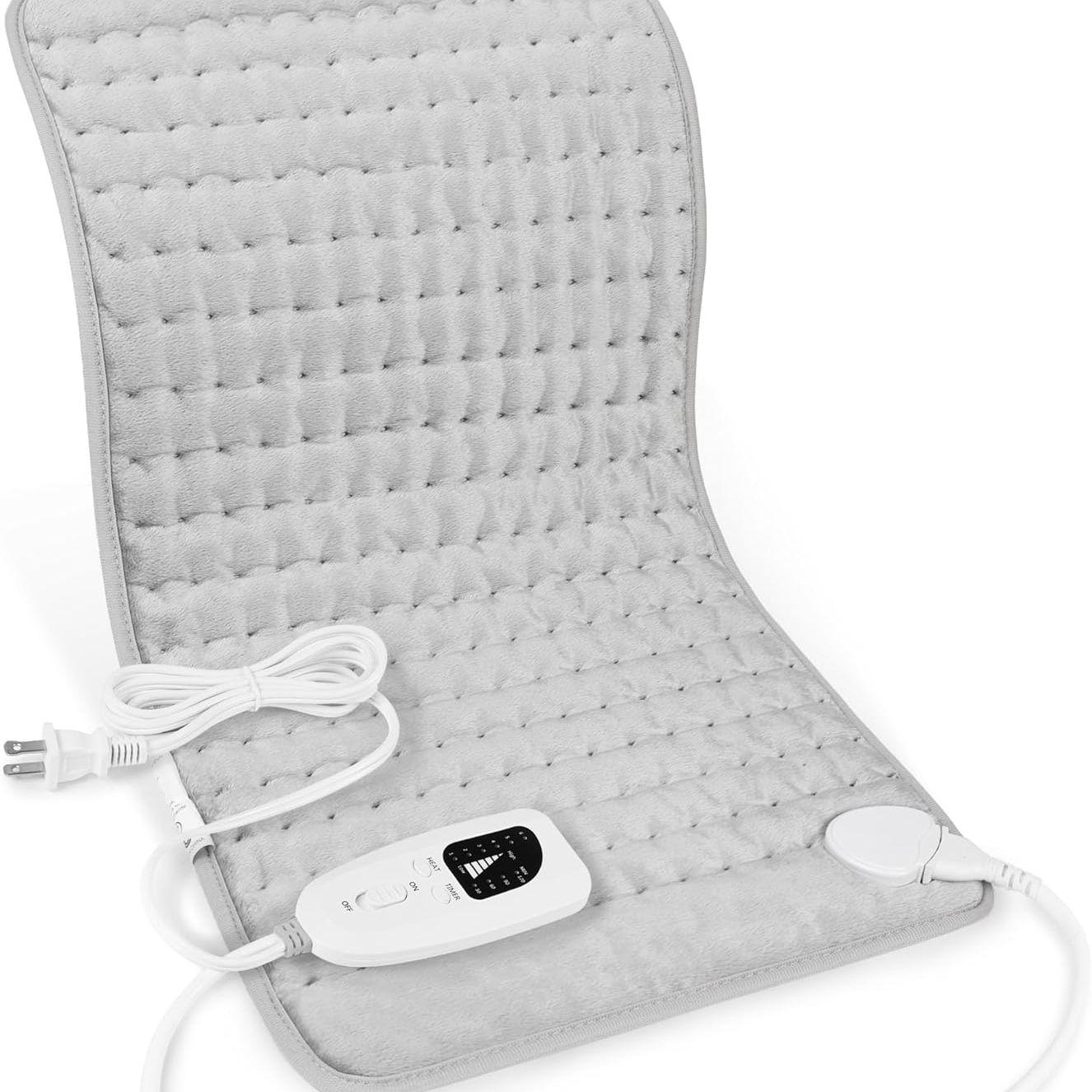 Deepsoon Heating Pad,electric Heating Pads for Back,neck,abdomen,moist Heating Pad for Shoulder,knee,arms,legs,dry/moist Heat &amp;amp; Auto Shut Off,birthday Gifts for Men and Women,light Gray,24x12 Inch