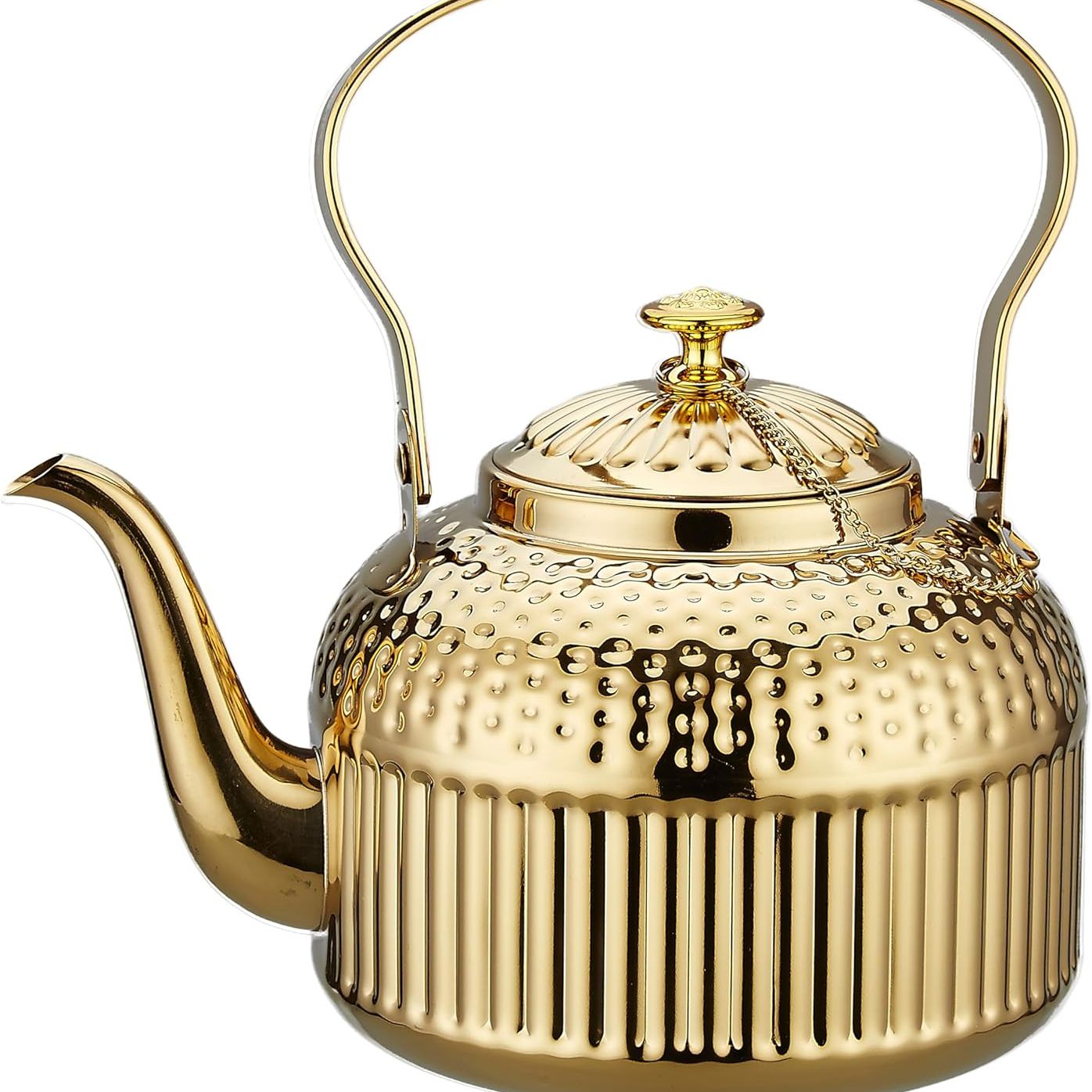 Sanqiahome Antique 1.2l (40oz) Stainless Steel Teapot With Infuser Gold