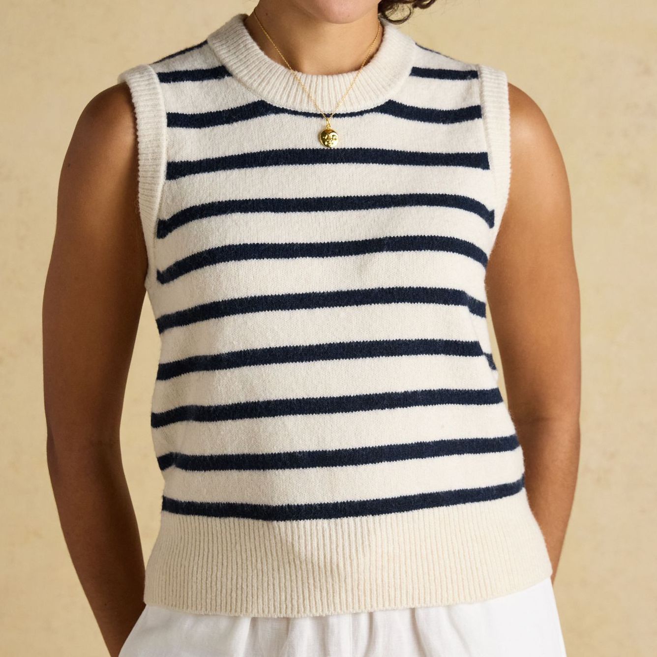Joules Holly Knitted Striped Vest