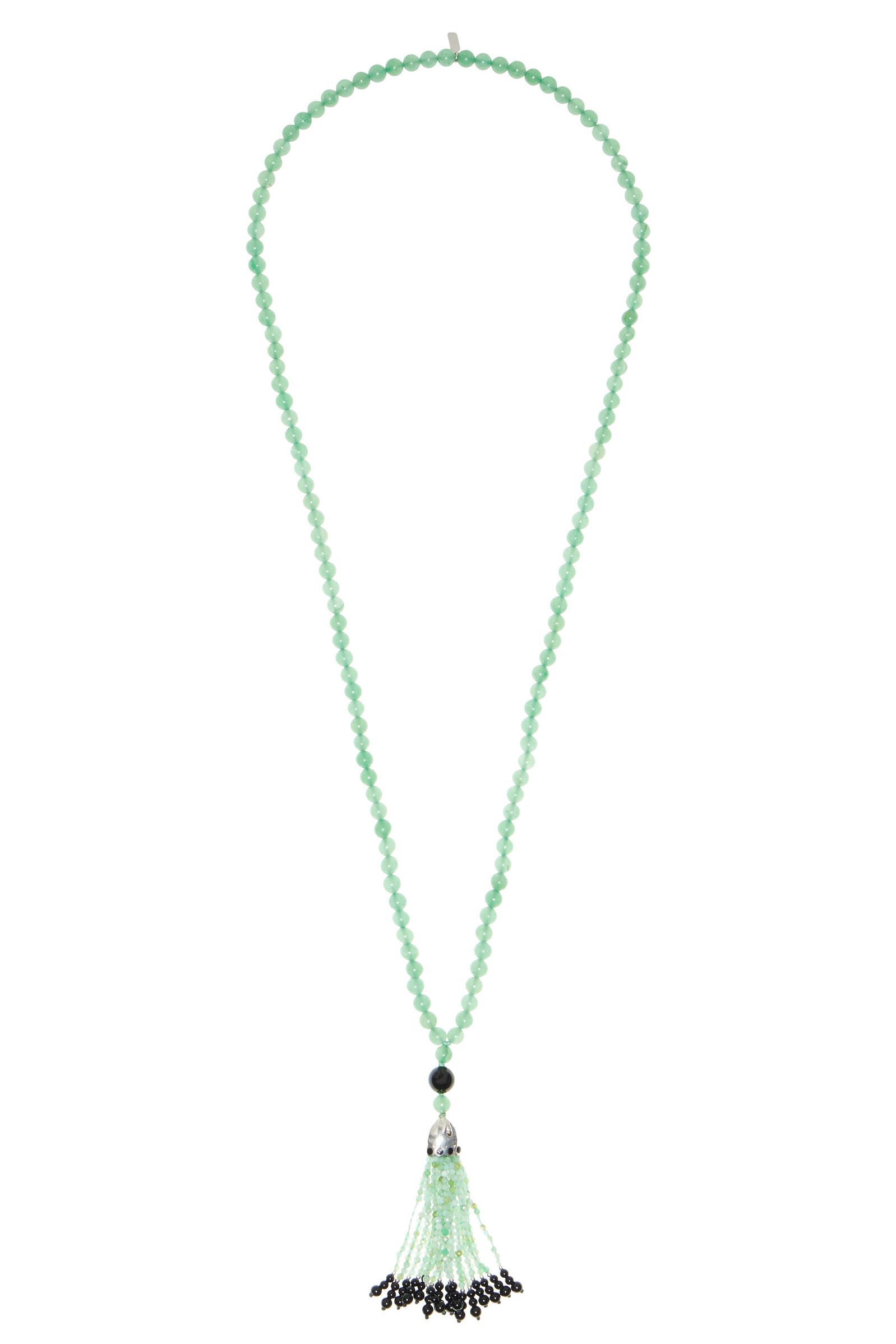 Exclusive La Isla Sautoir Chrysoprase Onyx Enamel Necklace