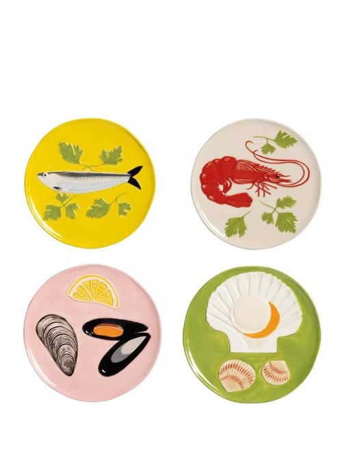 &k Amsterdam De La Mer Plates, Set of 4, Multi