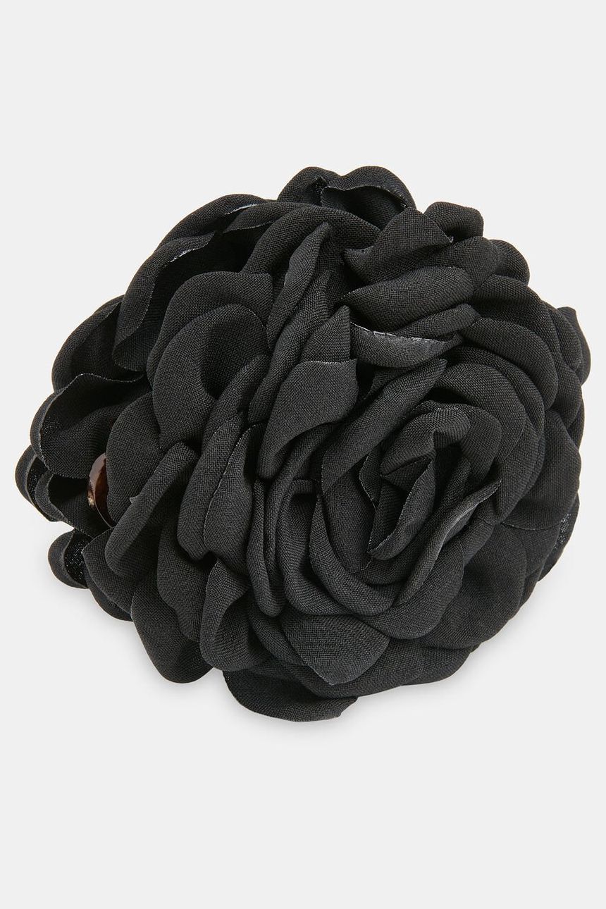 Black Flower Claw Clip
