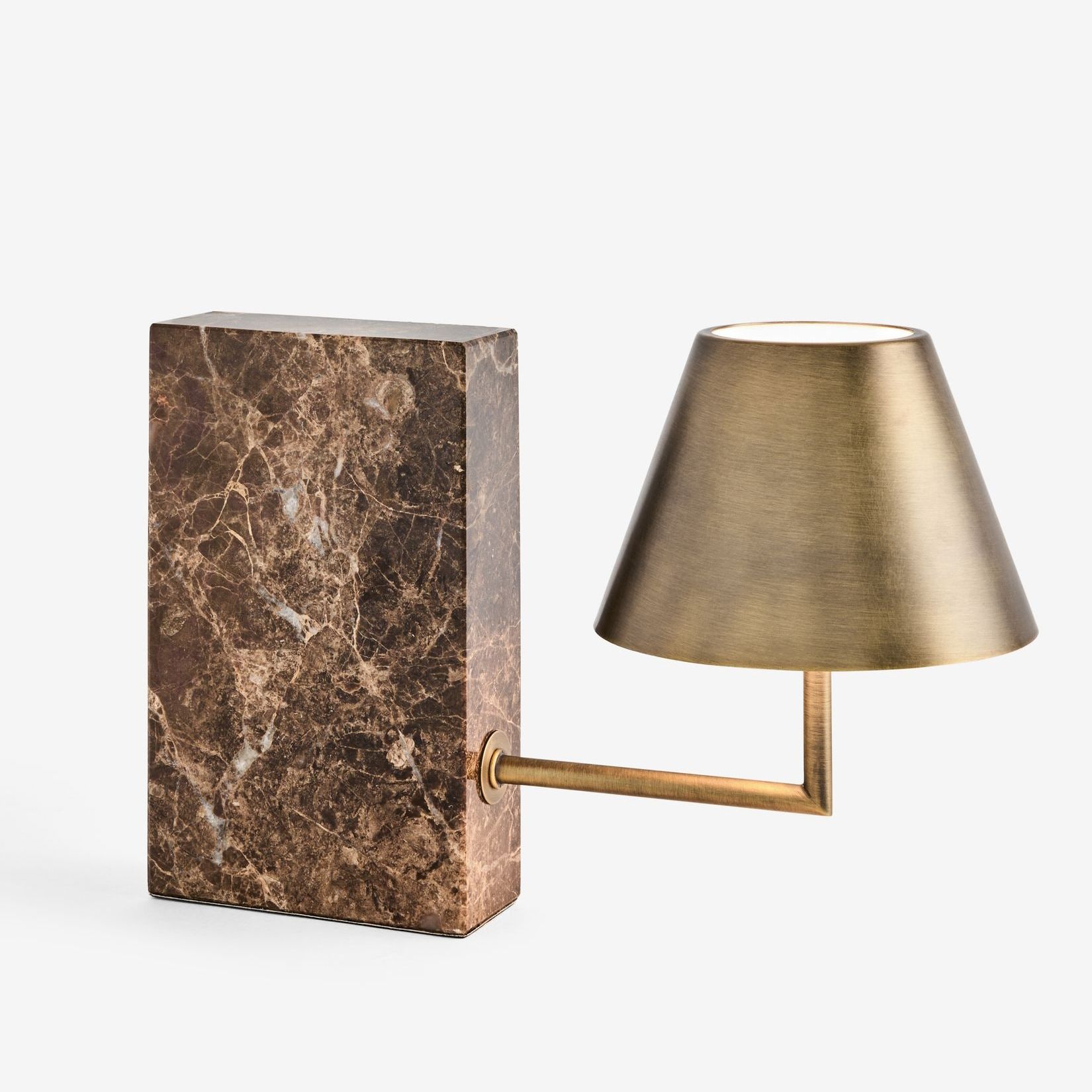 Brown Marble Highclere Rechargeable Small Table Lamp - Size One