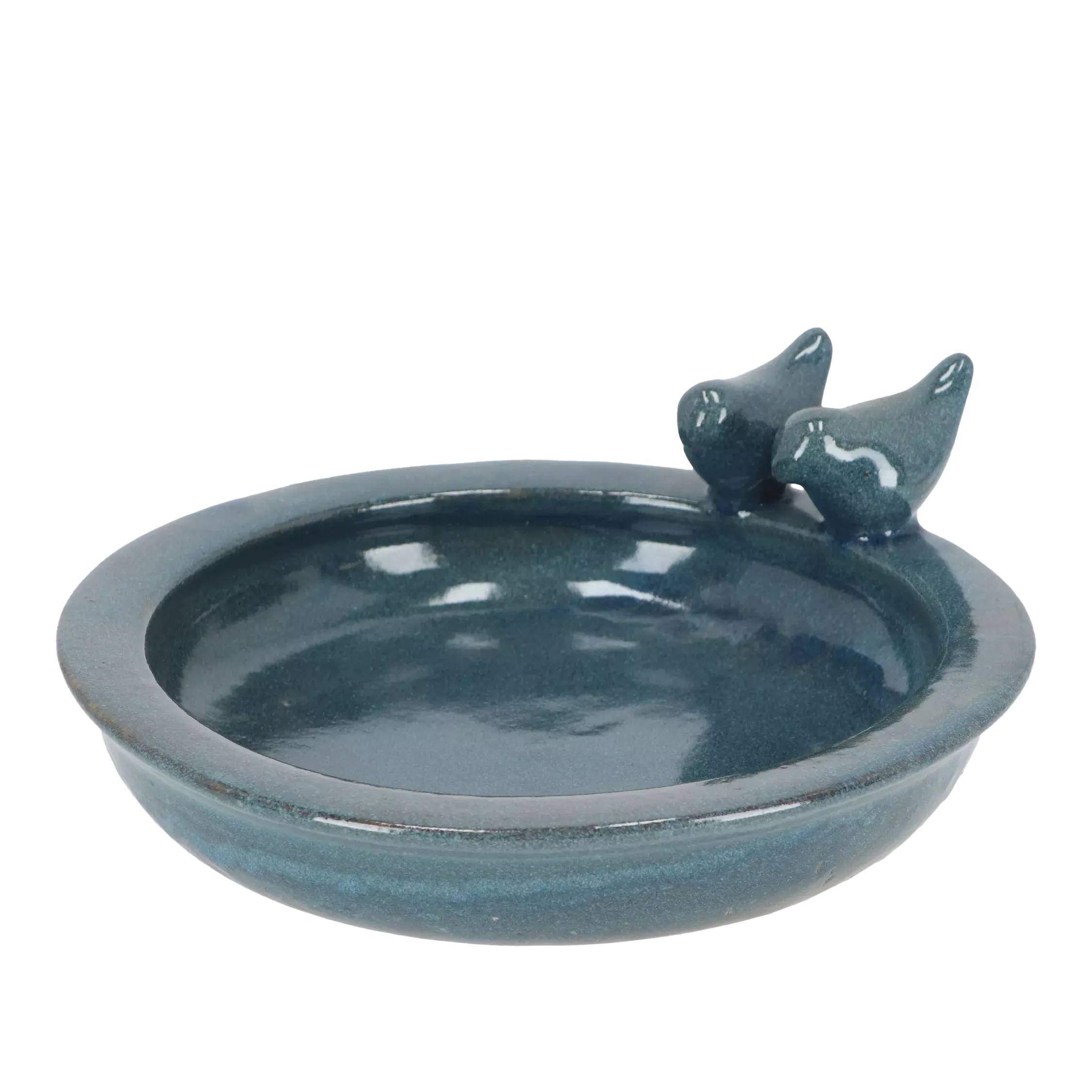 Fallen Fruits Ceramic Bird Bath, Blue