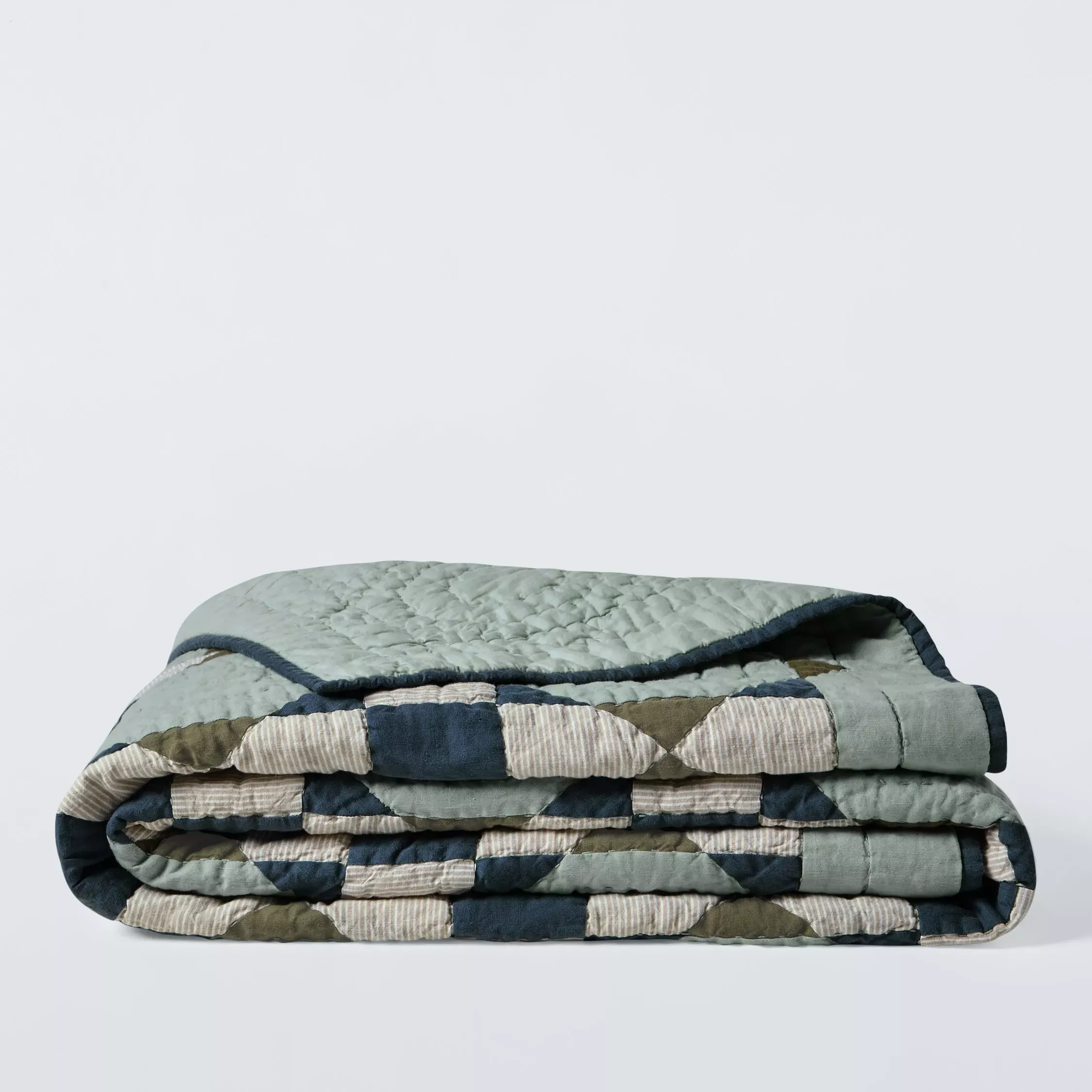 John Lewis Diamond Patchwork Quilt, Sage