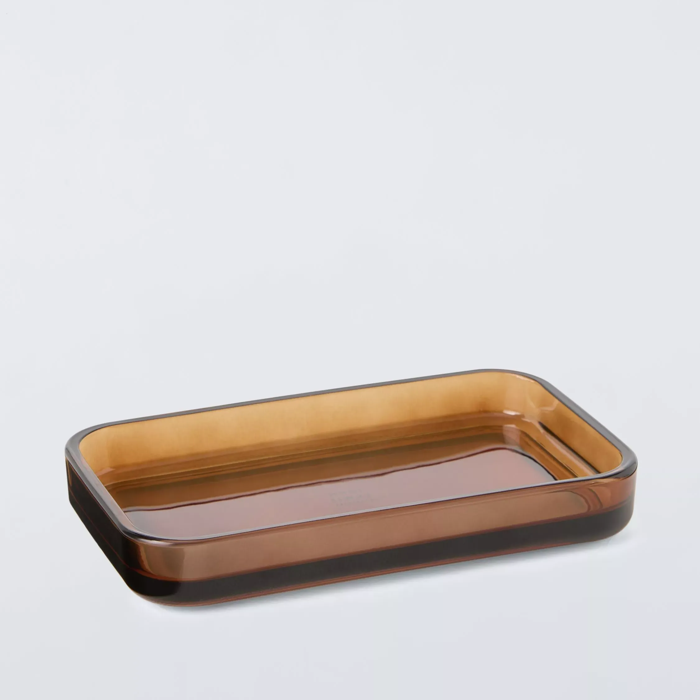 John Lewis Glass Bathroom Accessory Tray, Auburn