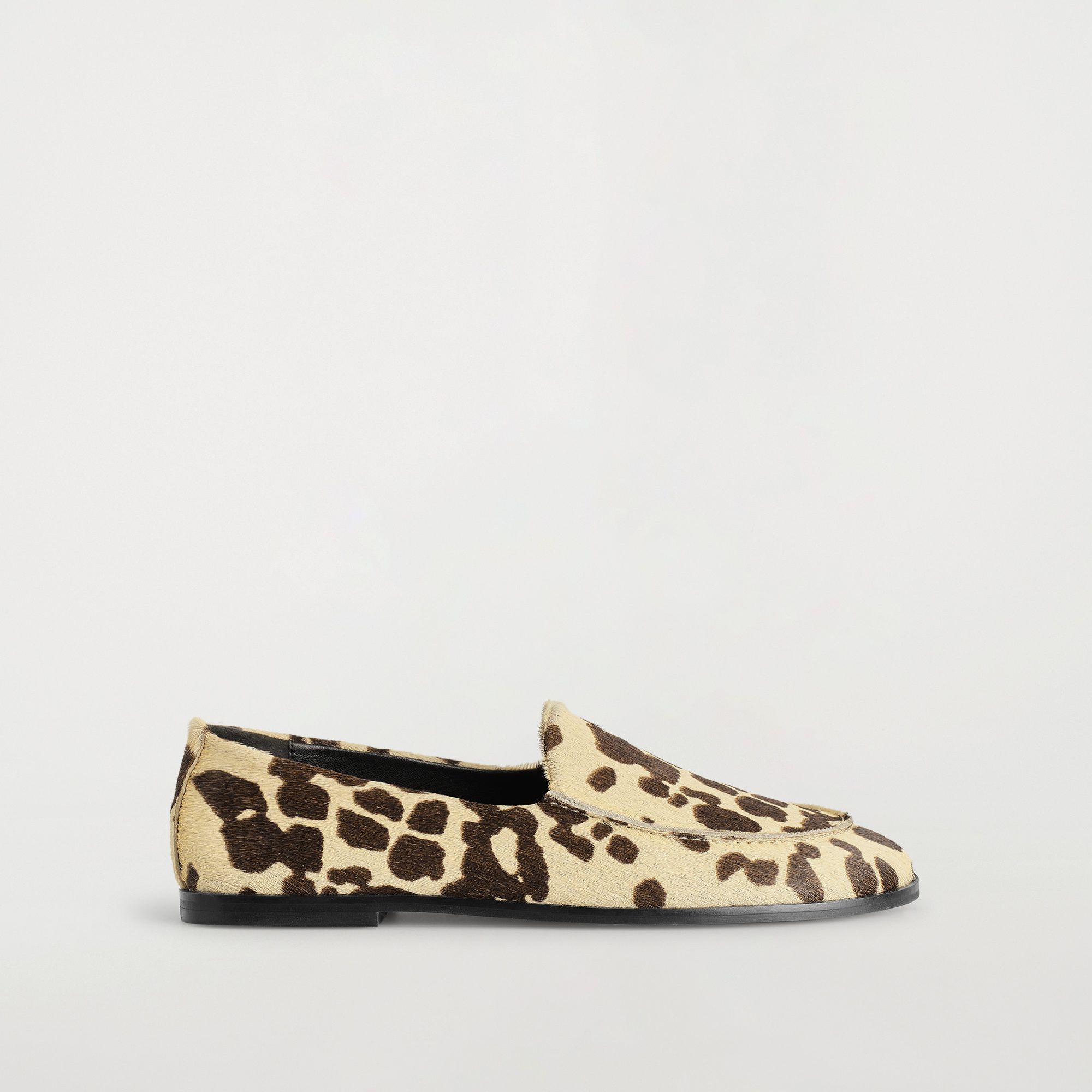 Animal-Print Pony-Hair Effect Leather Loafers
