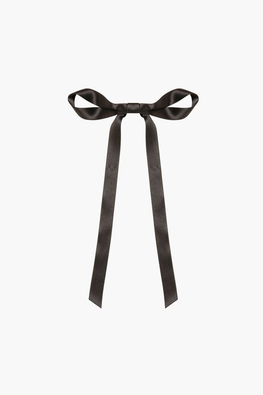 Gretta Bow Barrette -- Black