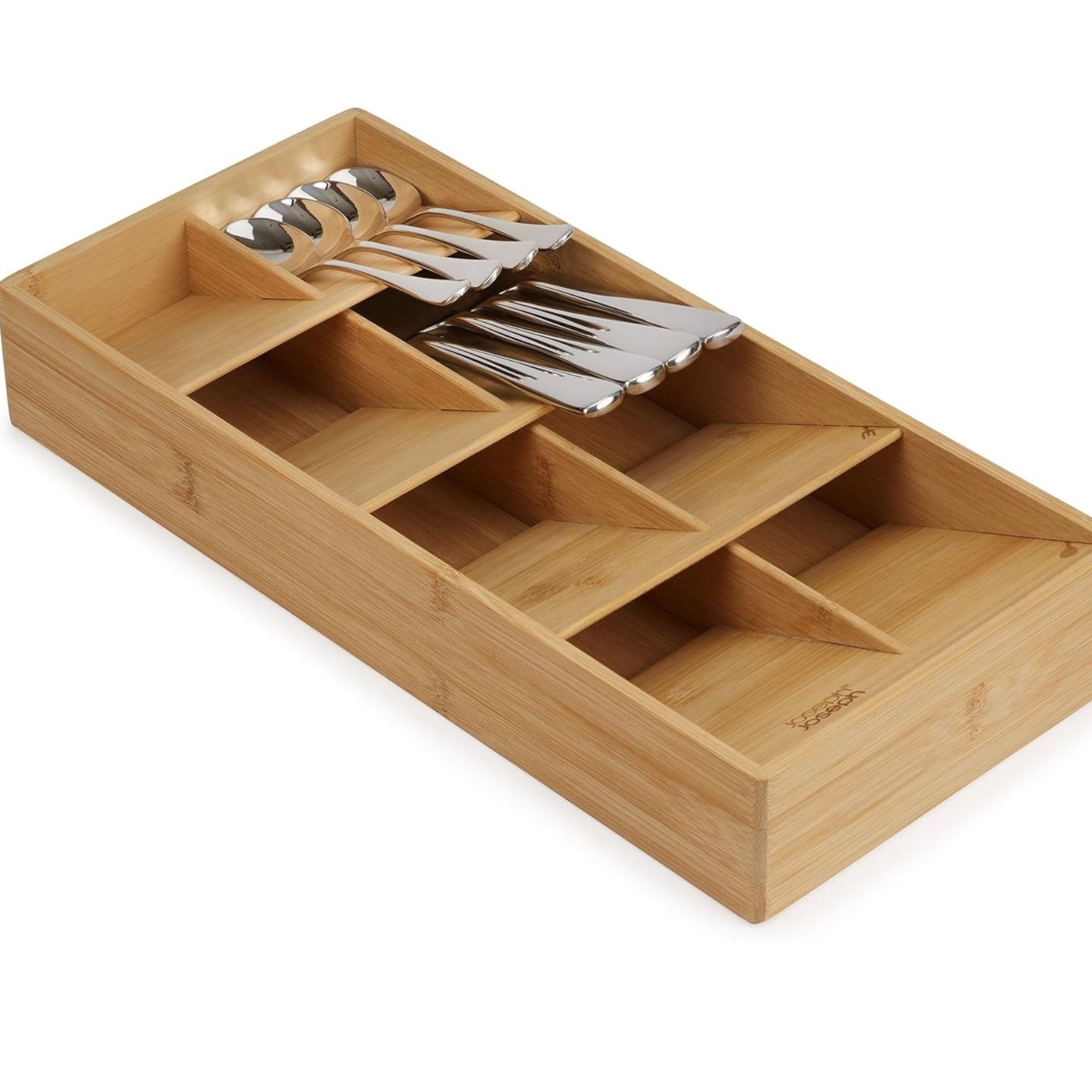 Wooden cutlery drawer organizer