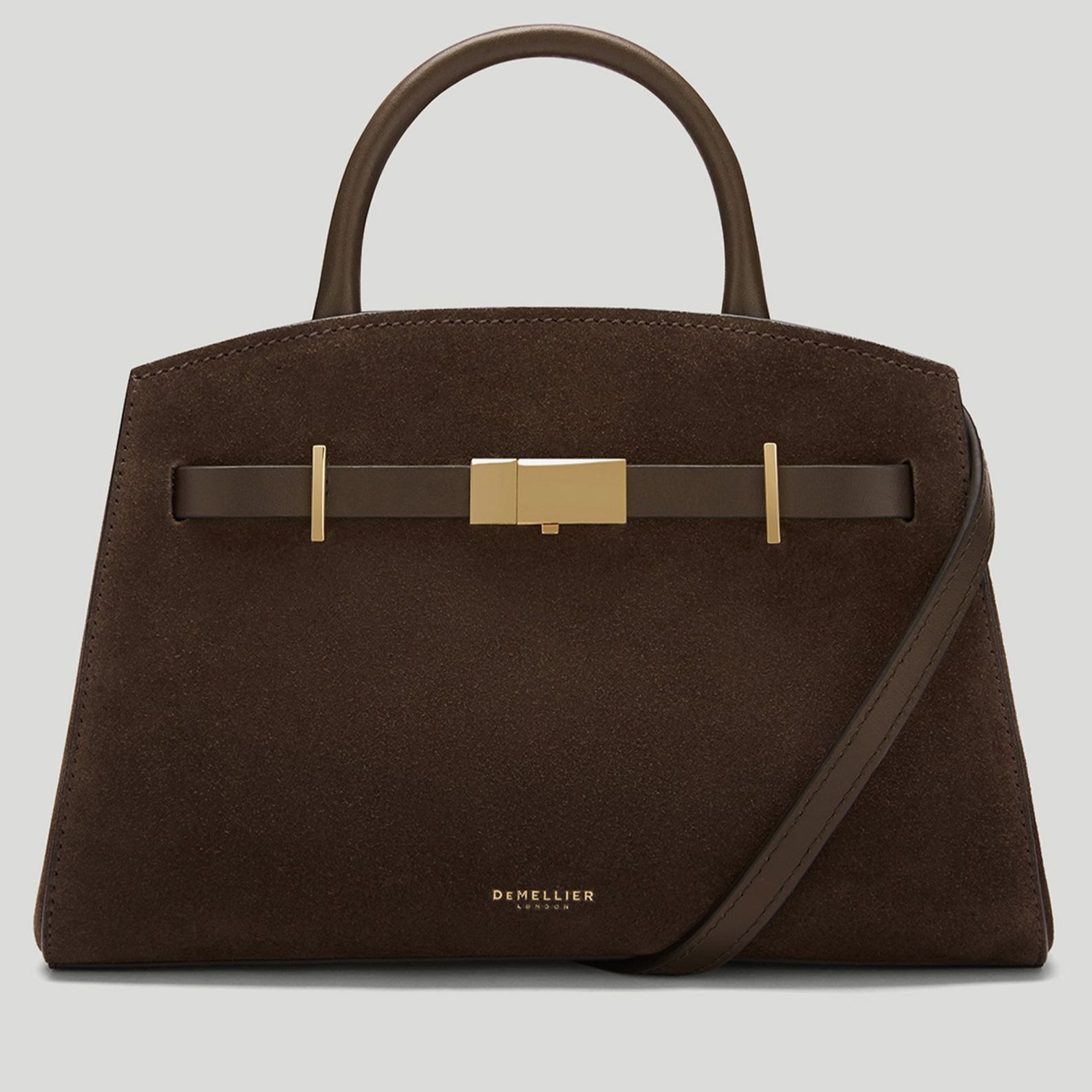 The Small Hudson | Mocha Suede &amp;amp; Mocha Smooth | Demellier