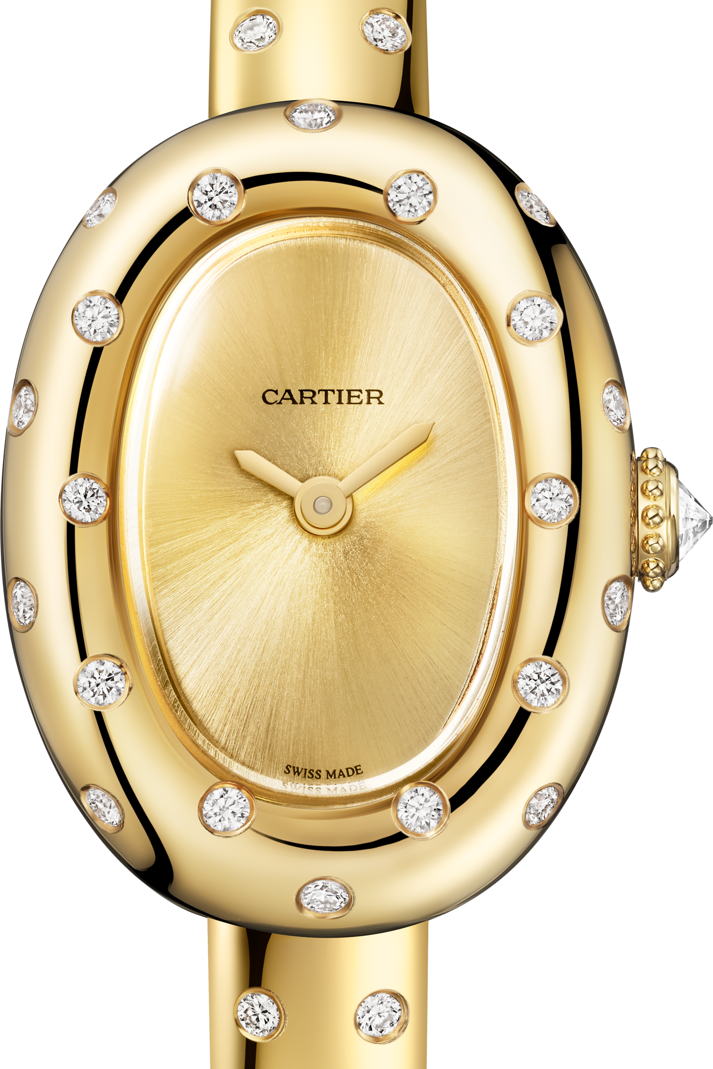 Cartier Baignoire watch studded with diamonds