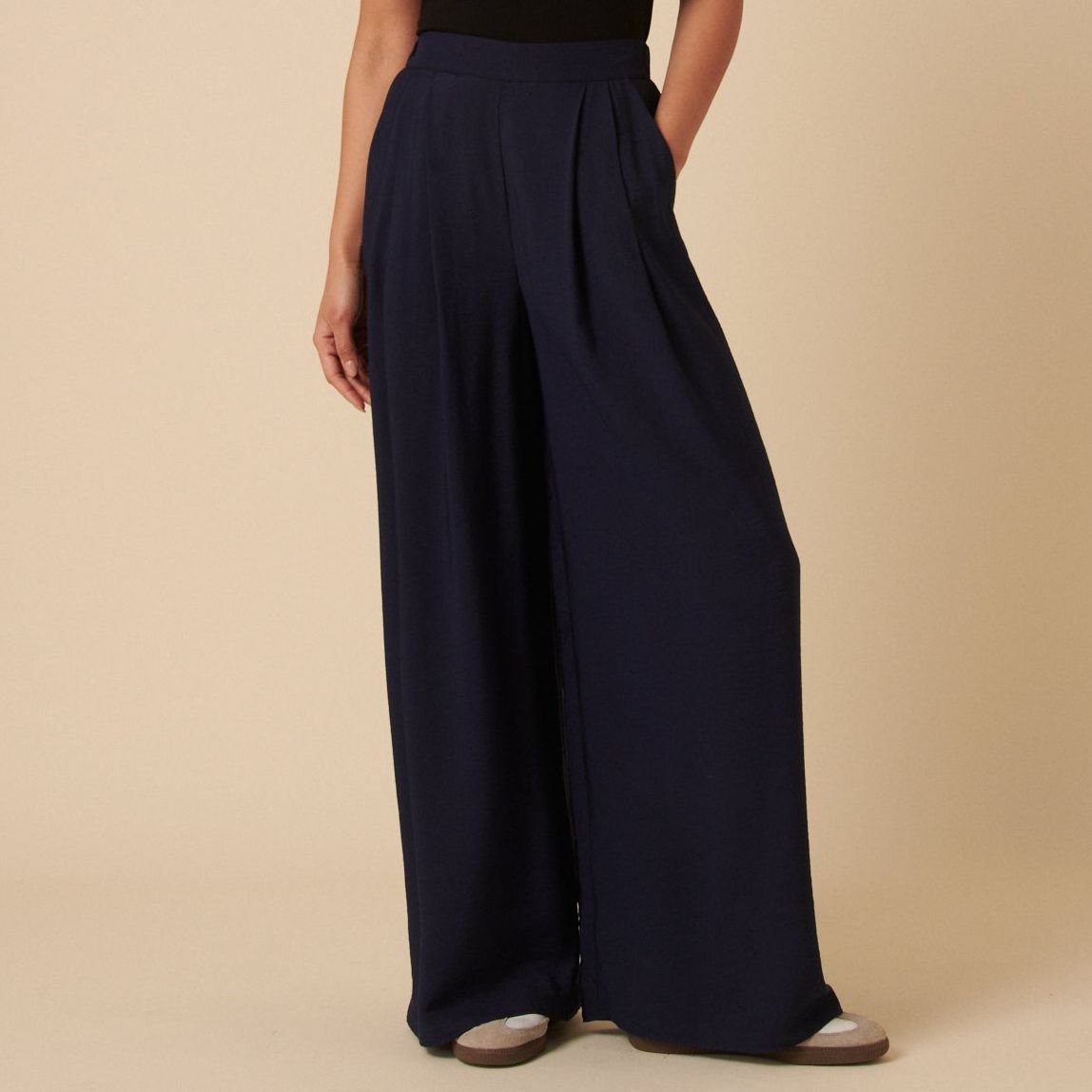 Navy Full Length Zeena Trousers