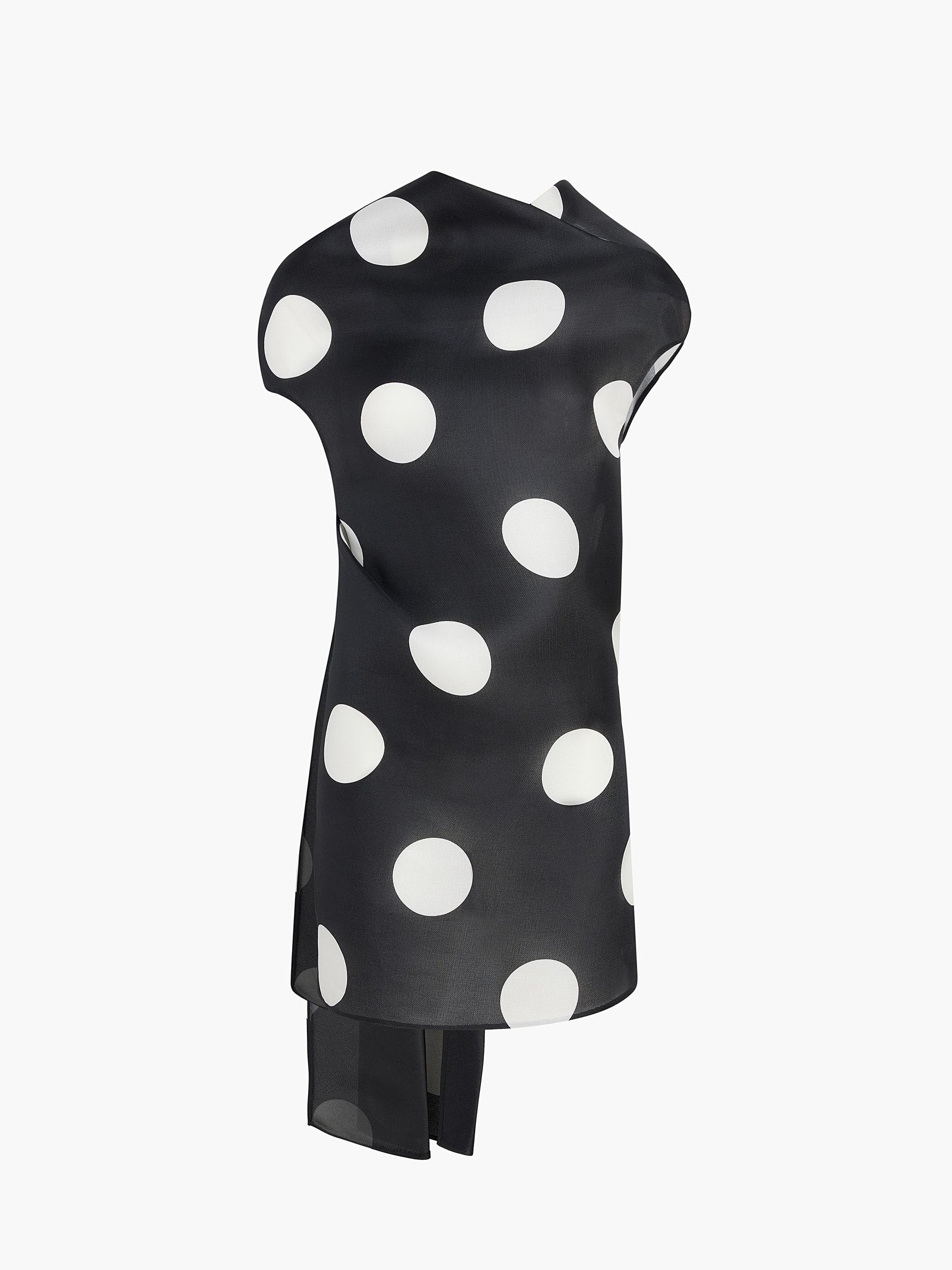 Tatia Dress in Black With White Large Dots - Xs / Large Dot Black / 100%silk