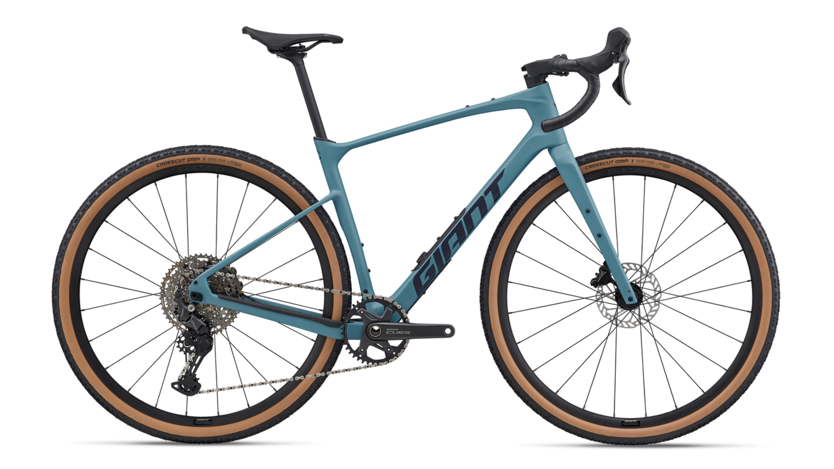 Blue Giant gravel bike on a white background