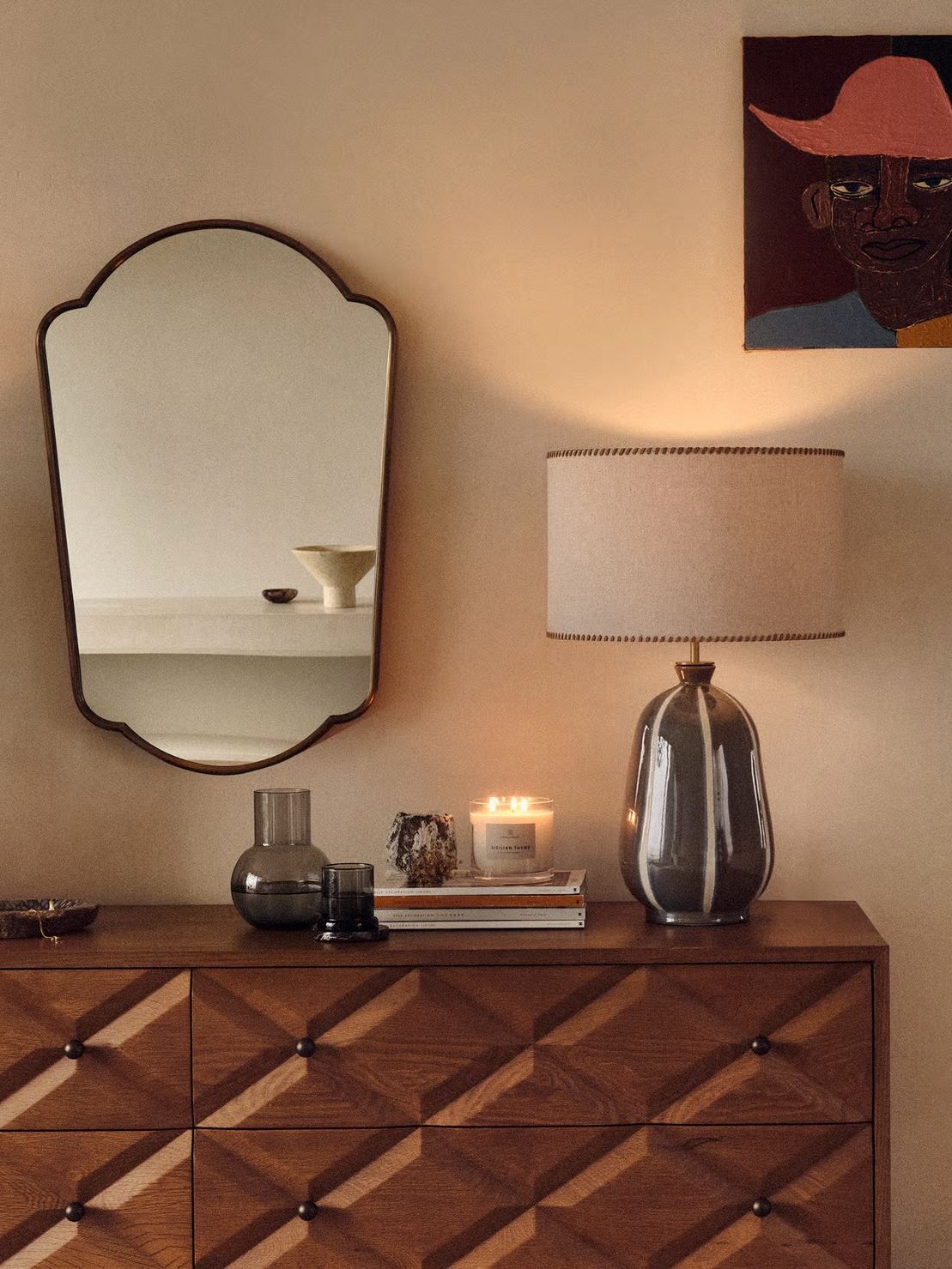 Betty Wall Mirror in Antique Brass