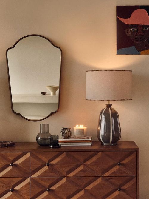 Betty Wall Mirror in Antique Brass