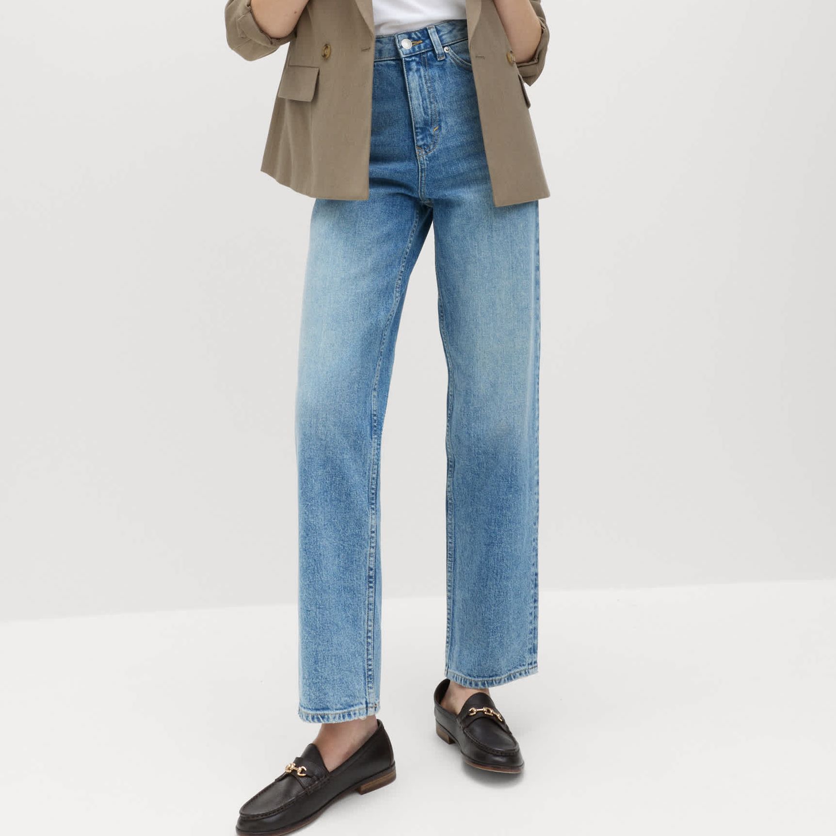 High Waisted Straight Leg Jeans