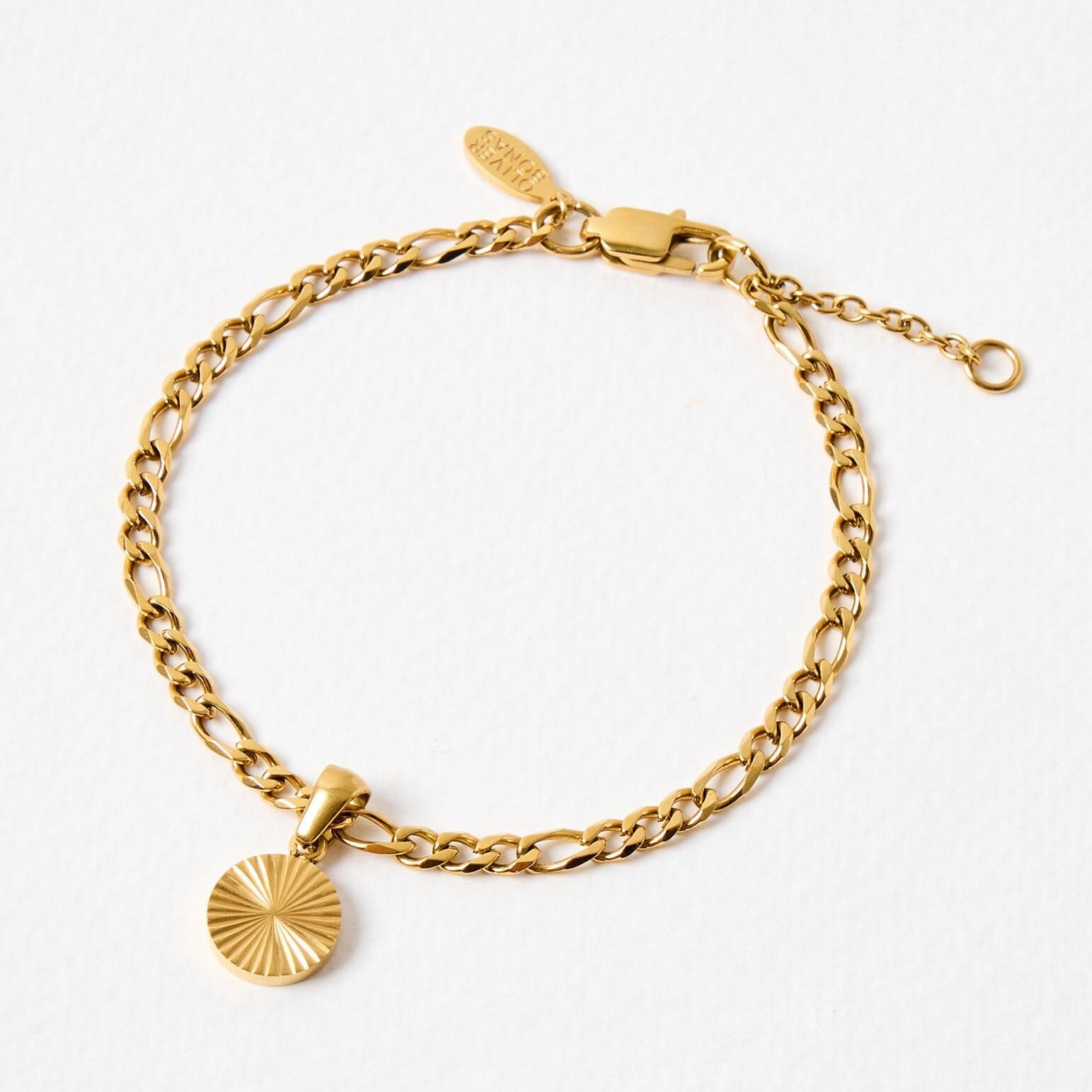 Maya Gold Tone Waterproof Disc Charm Bracelet | Oliver Bonas