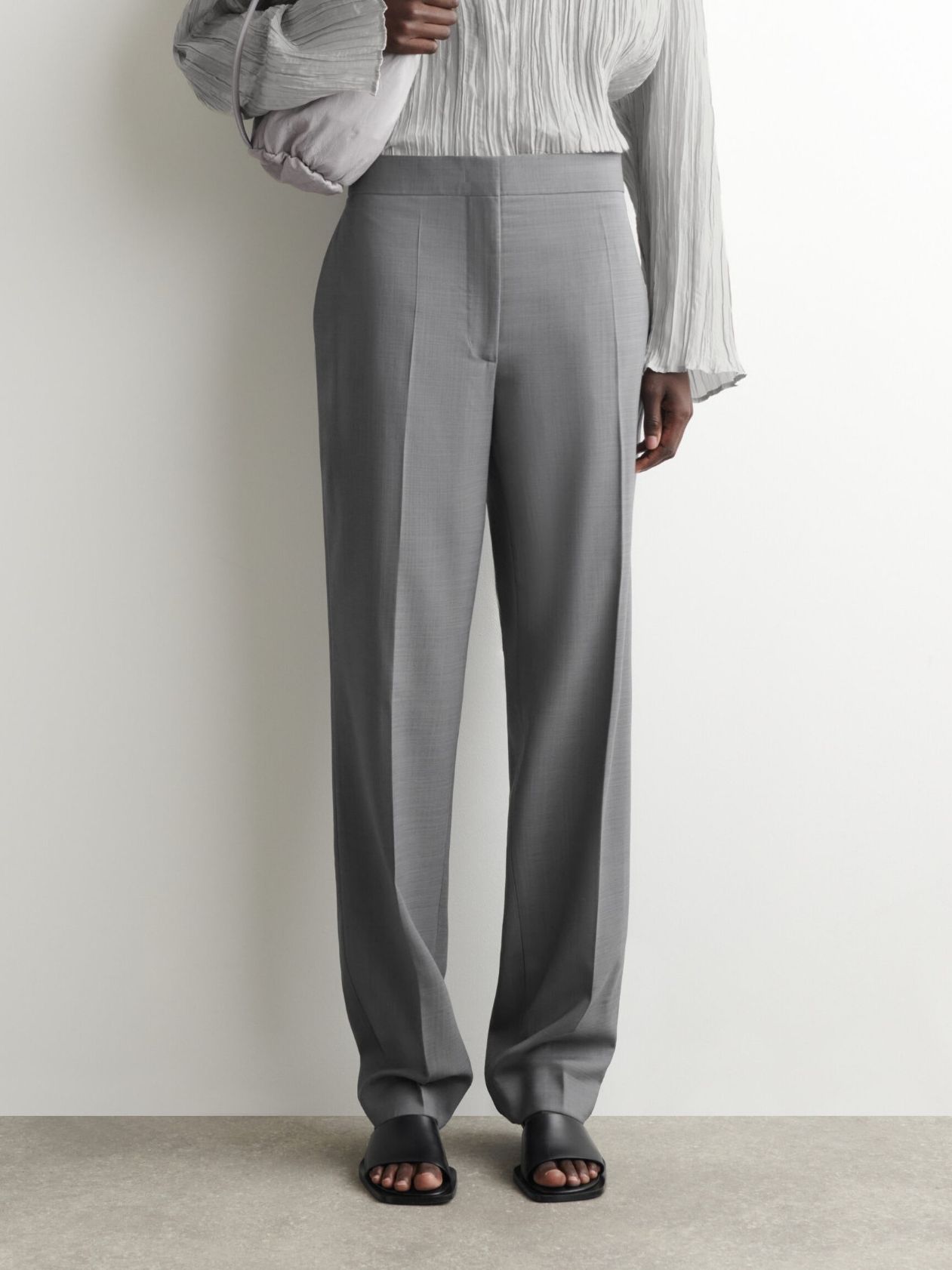 Tailored Wool Straight-Leg Trousers