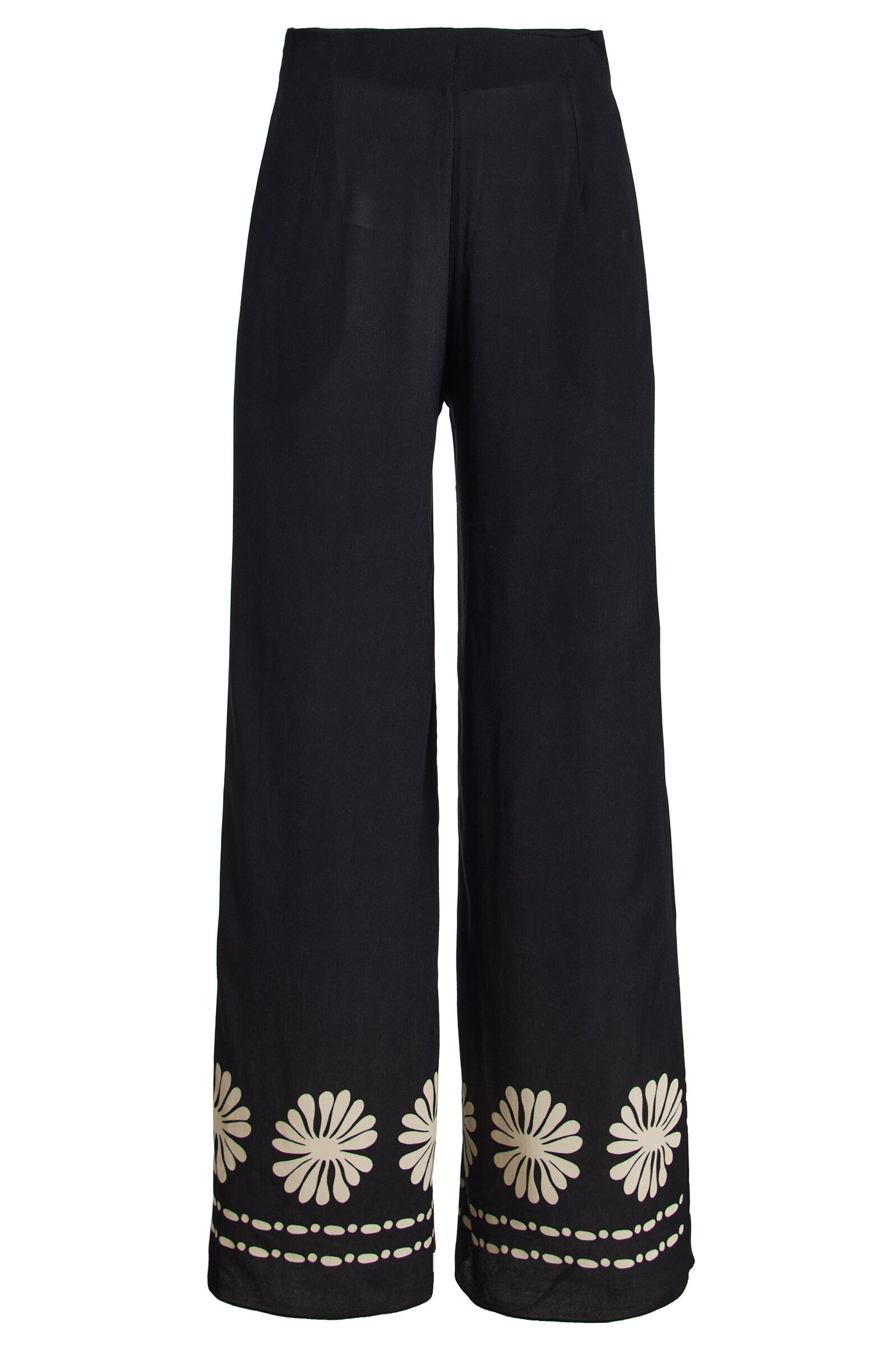 Toya Printed Crepe Wide-Leg Pants