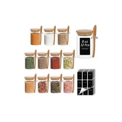Glass Spice Jars and Spoons