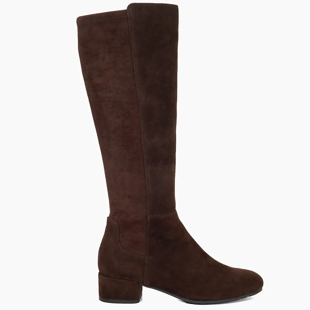 Dune Tayla Brown Suede Stretch Boots