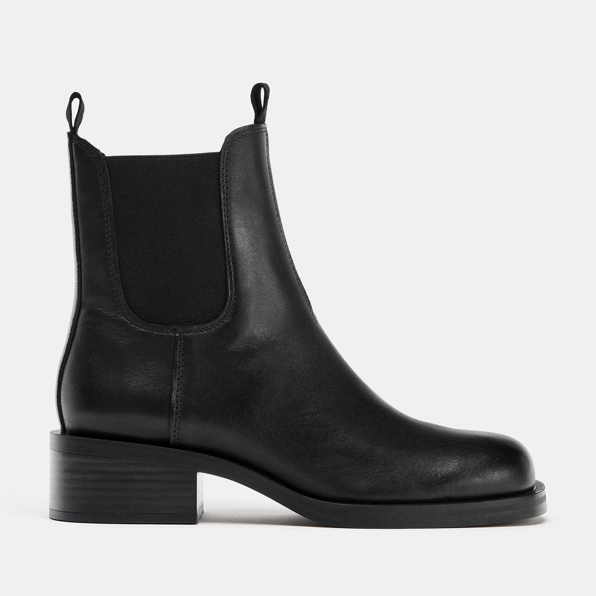 Water Repellent Leather Chelsea Ankle Boots