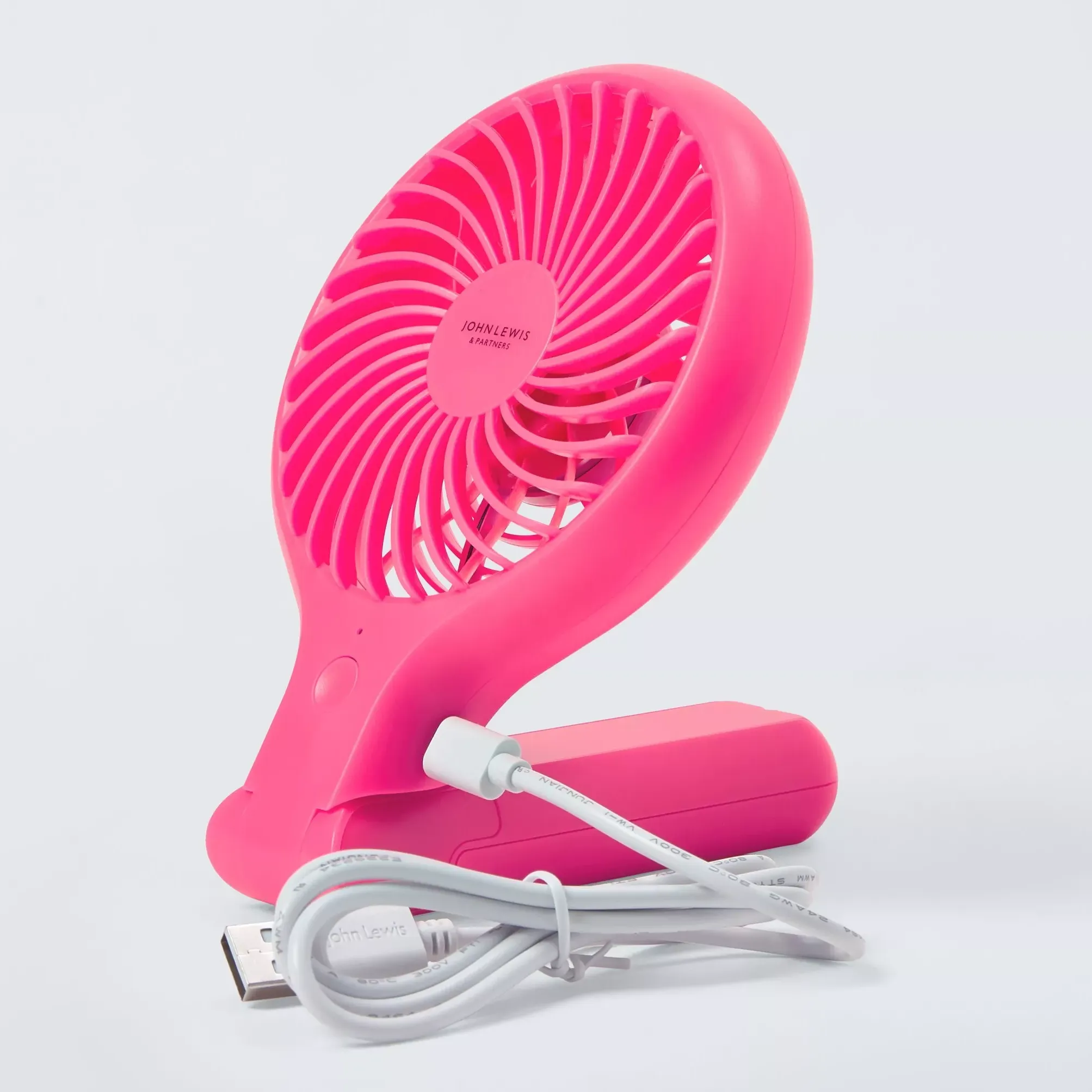 John Lewis Handheld &amp;amp; Foldable Desk Fan, 4 Inch, Lilac