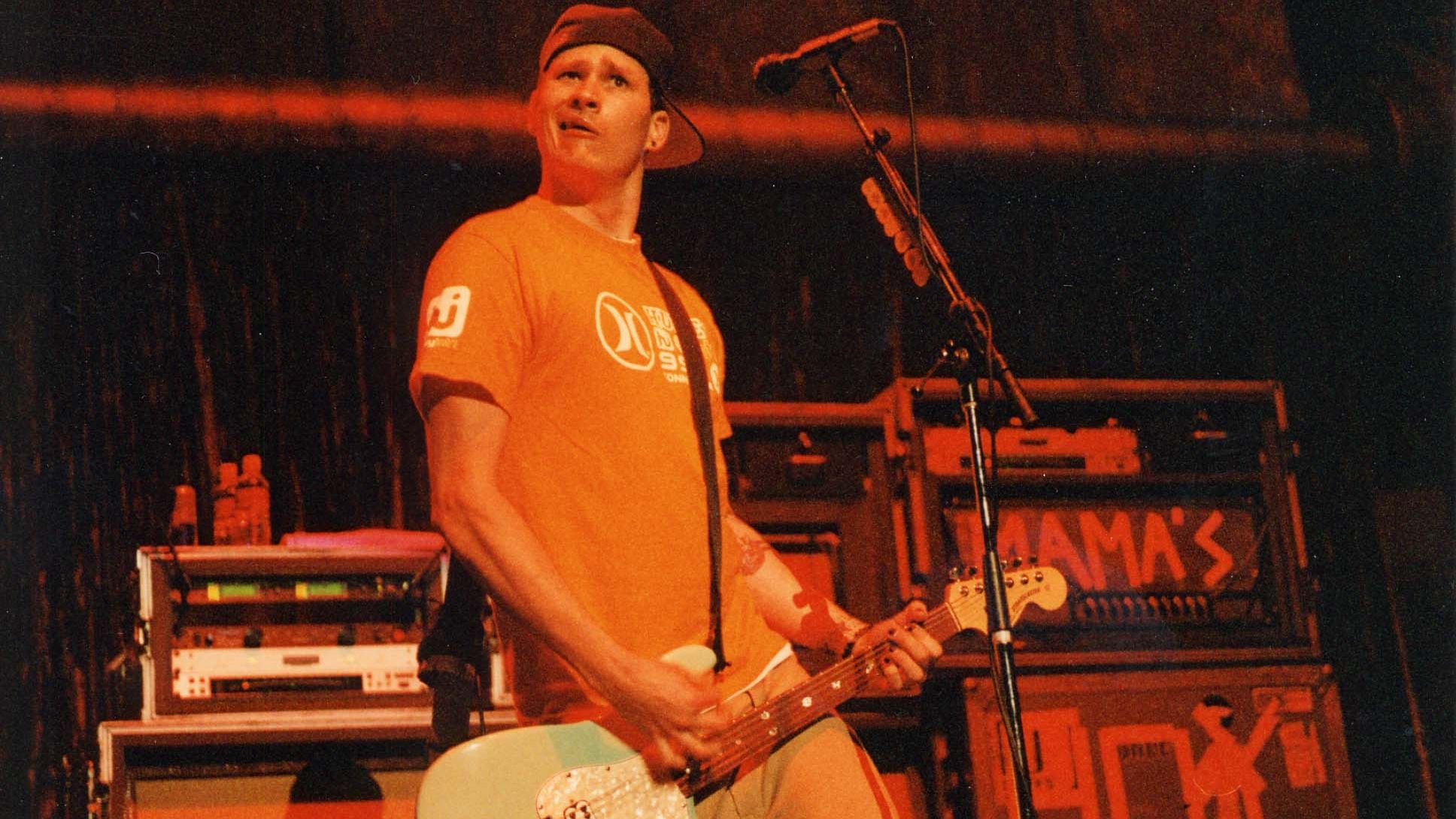 Tom DeLonge of Blink 182 during Blink 182 at KROQ Acoustic Xmas Show at Anaheim Pond in Los Angeles, California, United States. (Photo by Jeff Kravitz/FilmMagic, Inc)
