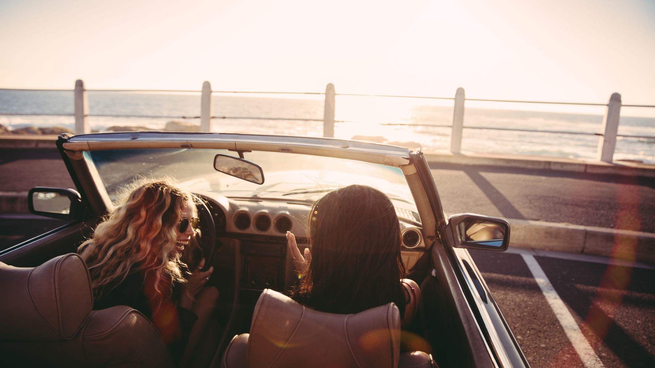 mother and daughter on a road trip