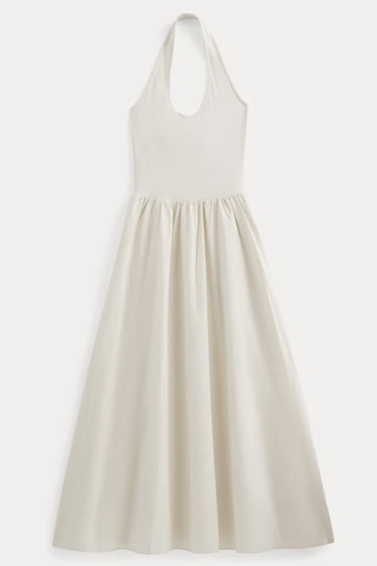 Halter Dress in Ultrasoft Cotton | Birch - Xxs