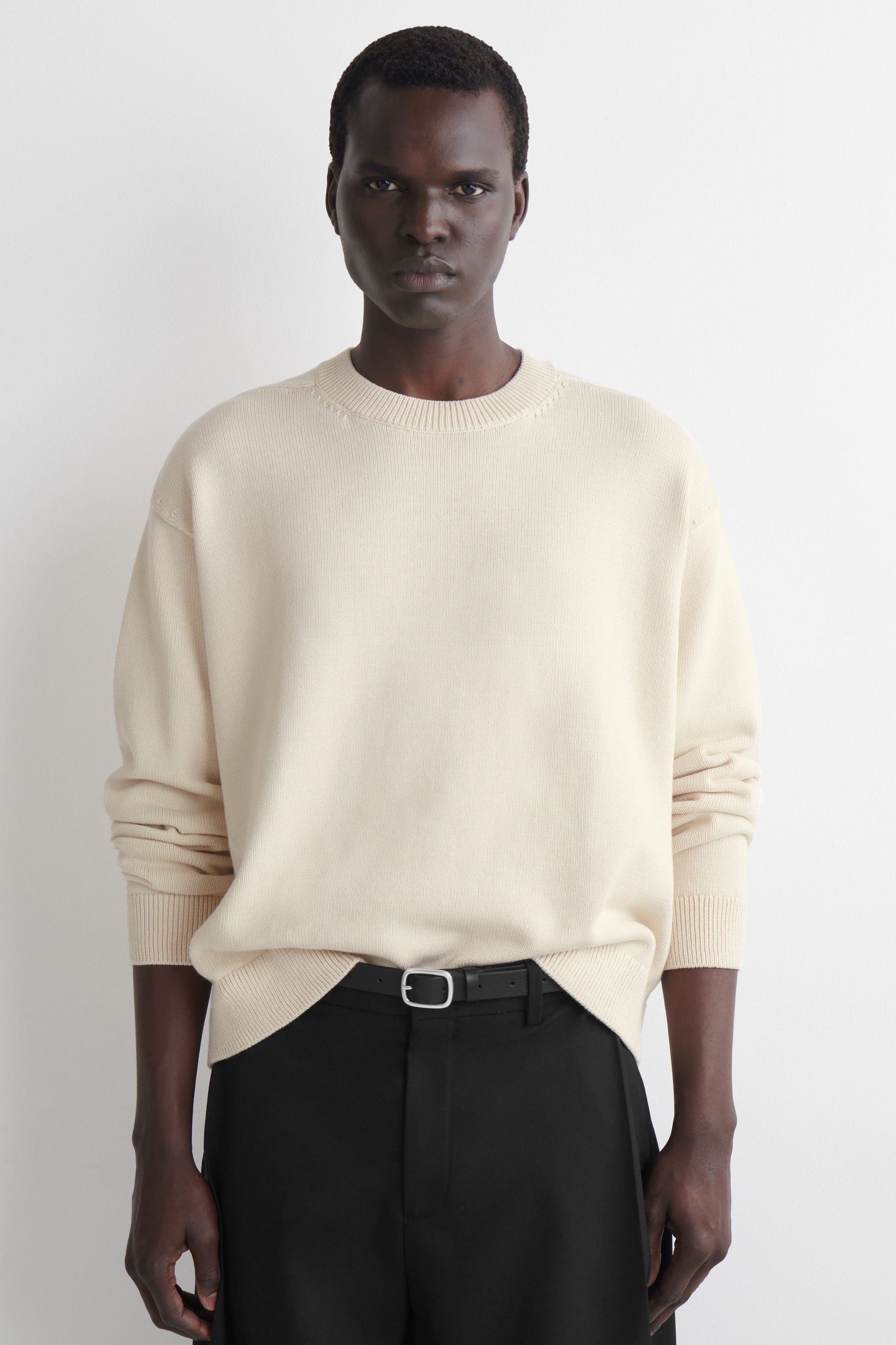 Knitted Cotton Crew-Neck Sweater