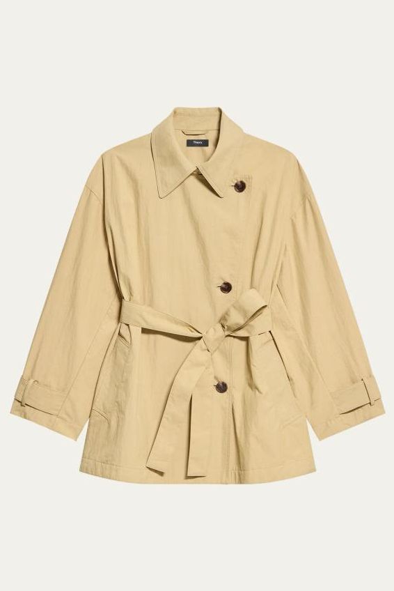 Cropped Double-Breasted Trench Coat