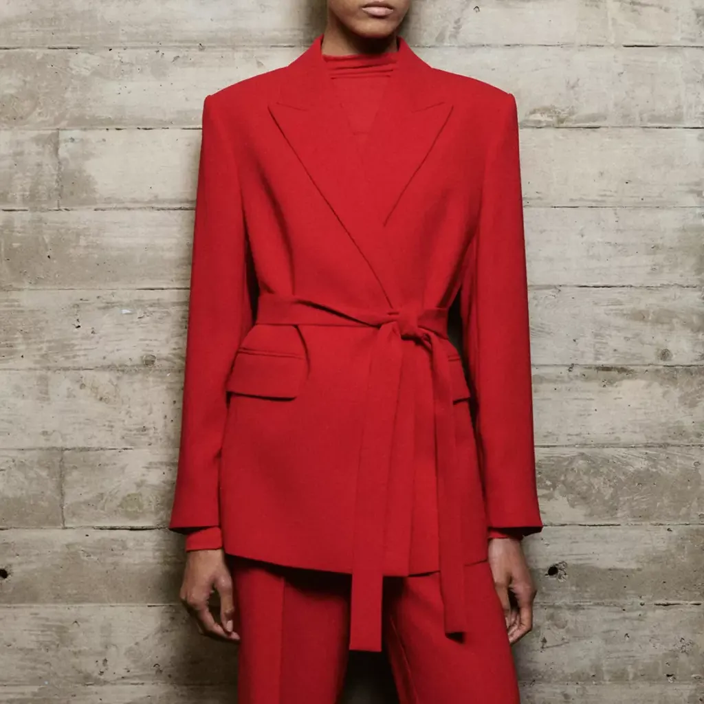 Suit Jacket With Belt - Women | Mango United Kingdom