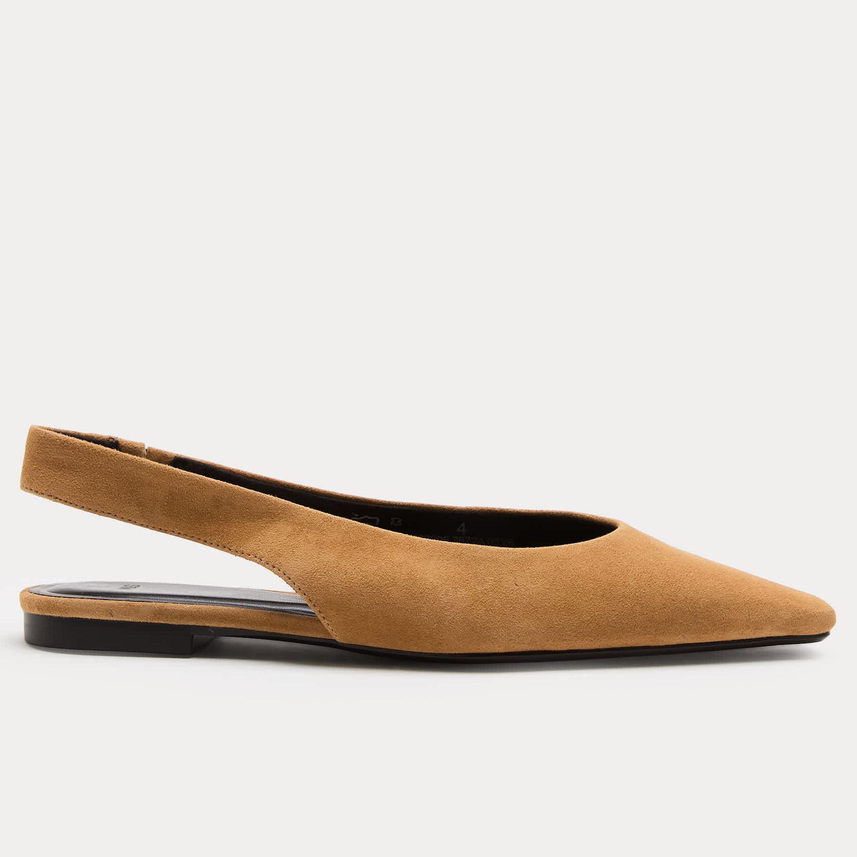 Suede Flat Chisel Toe Slingback Shoes