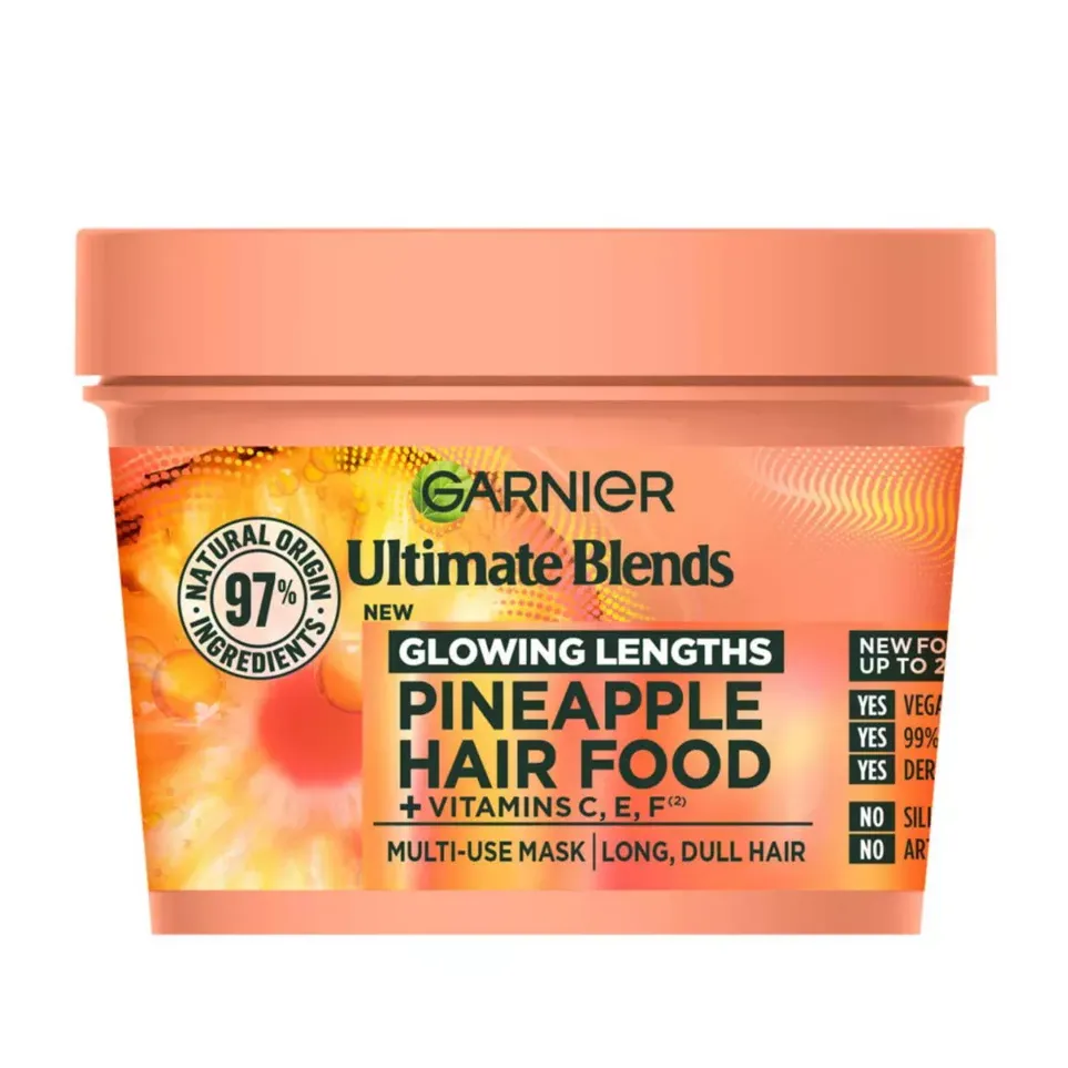 Garnier Ultimate Blends Glowing Lengths Pineapple &amp;amp; Amla Hair Food 3-In-1 Hair Mask Treatment 400ml