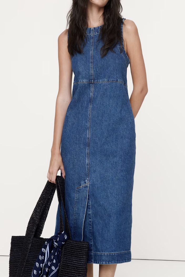 Banana Republic, Denim Shift Midi Dress