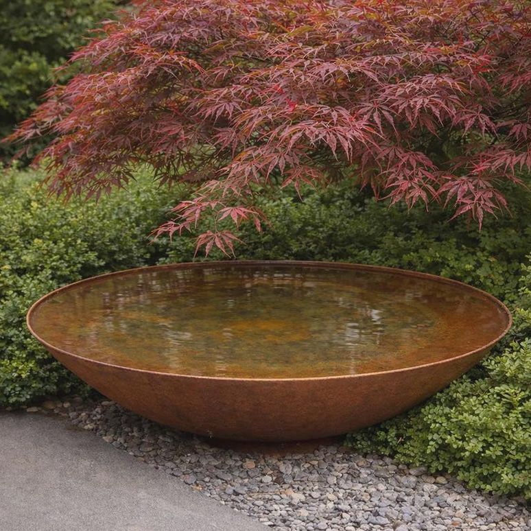 Corten Steel Water Bowl Feature. 3mm Thick