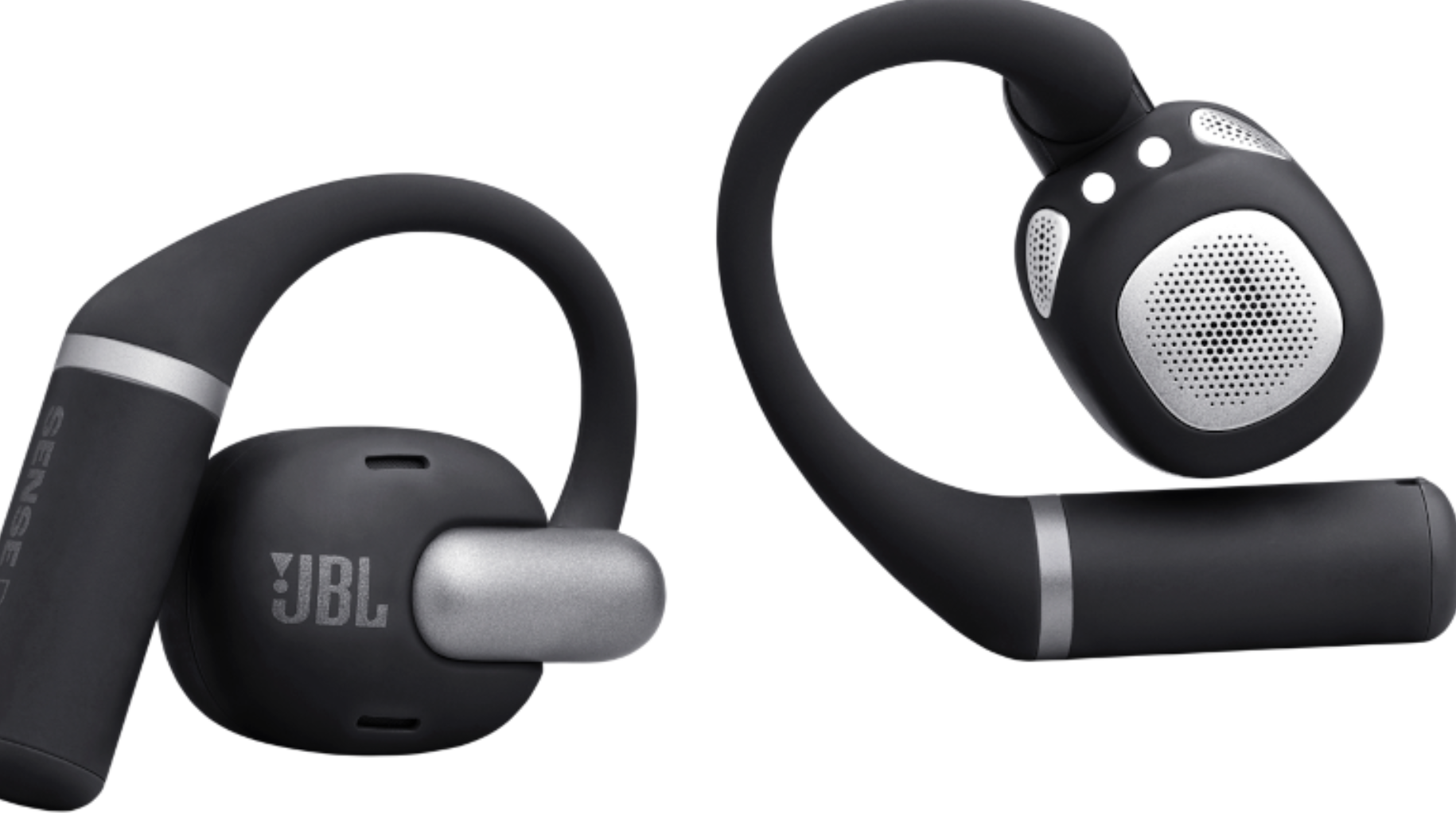 JBL's Open Sound Sense Pro in black, on white background