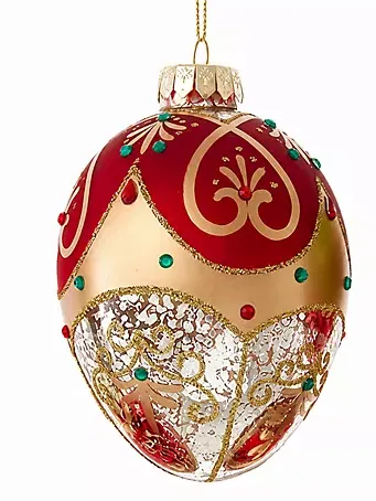 Jeweled Hand Blown Glass Ornament