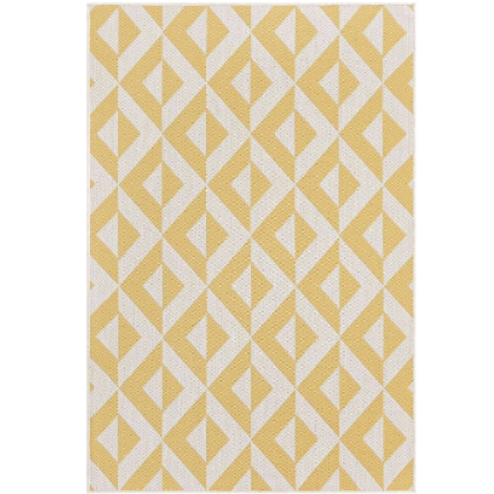 Unique Loom Jill Zarin Outdoor Collection Area Rug - Napa (4' X 6' Rectangle Yellow/ivory)