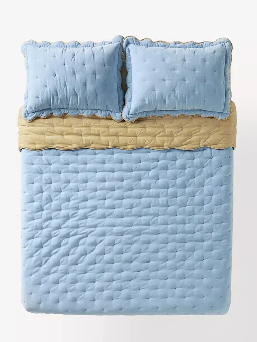 Abbott Cotton Velvet Solid Scalloped Bedspread