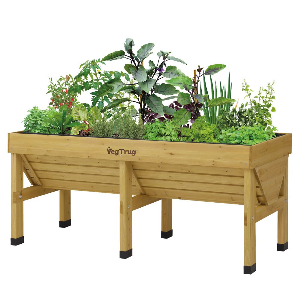 Vegtrug Classic Raised Bed Cedar Wood Planter, Natural, Medium 1.8m | Wayfair