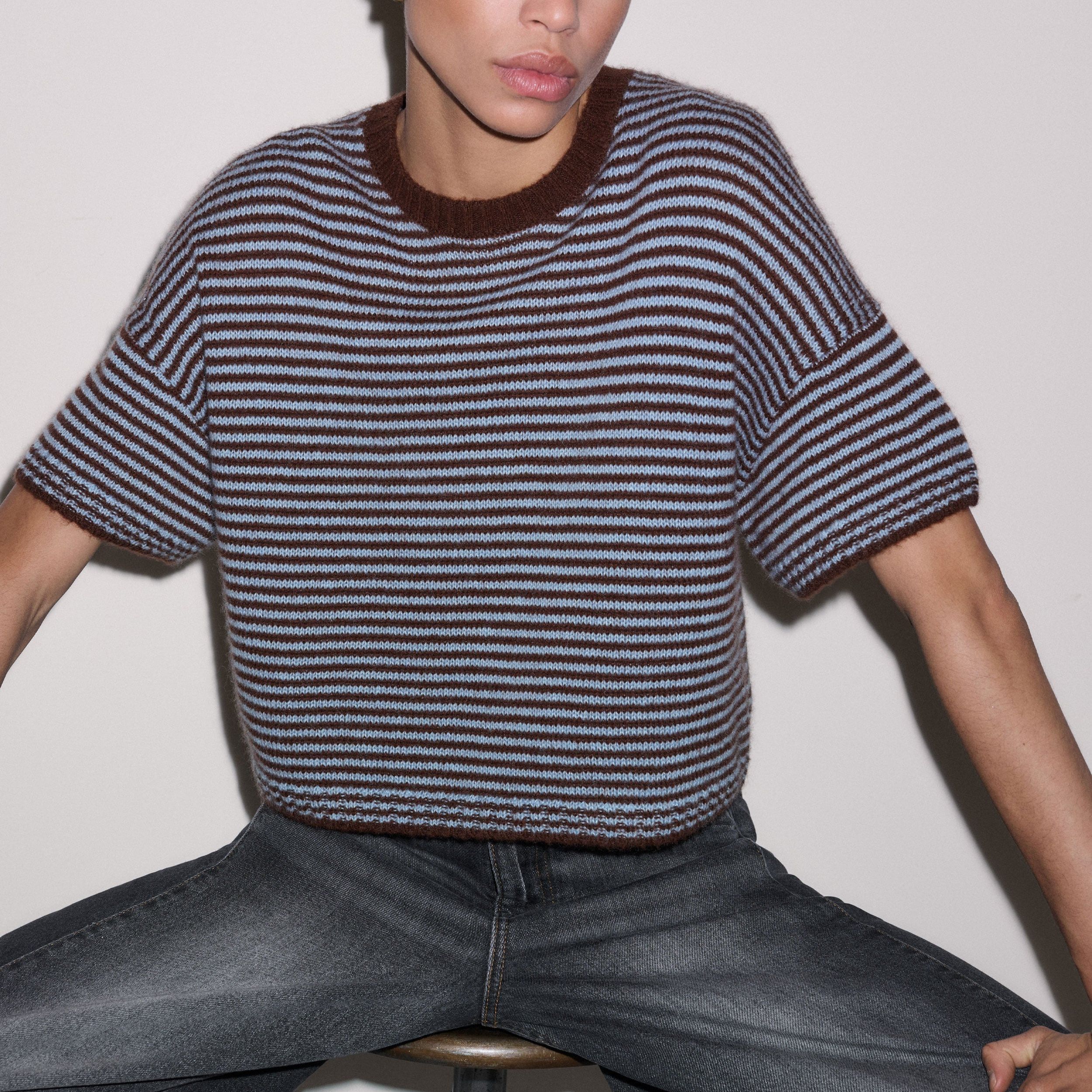 Relaxed Knit Crop Tee