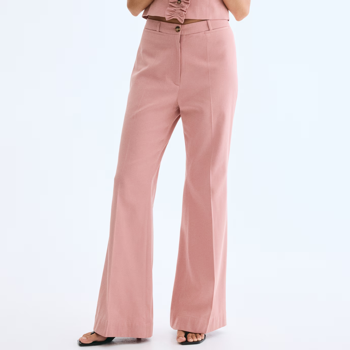 H&amp;amp;M, Pink Flared Trousers