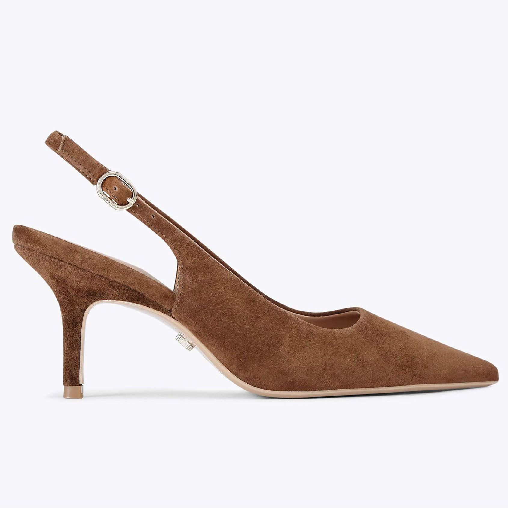 Suede Slingback Court Shoes