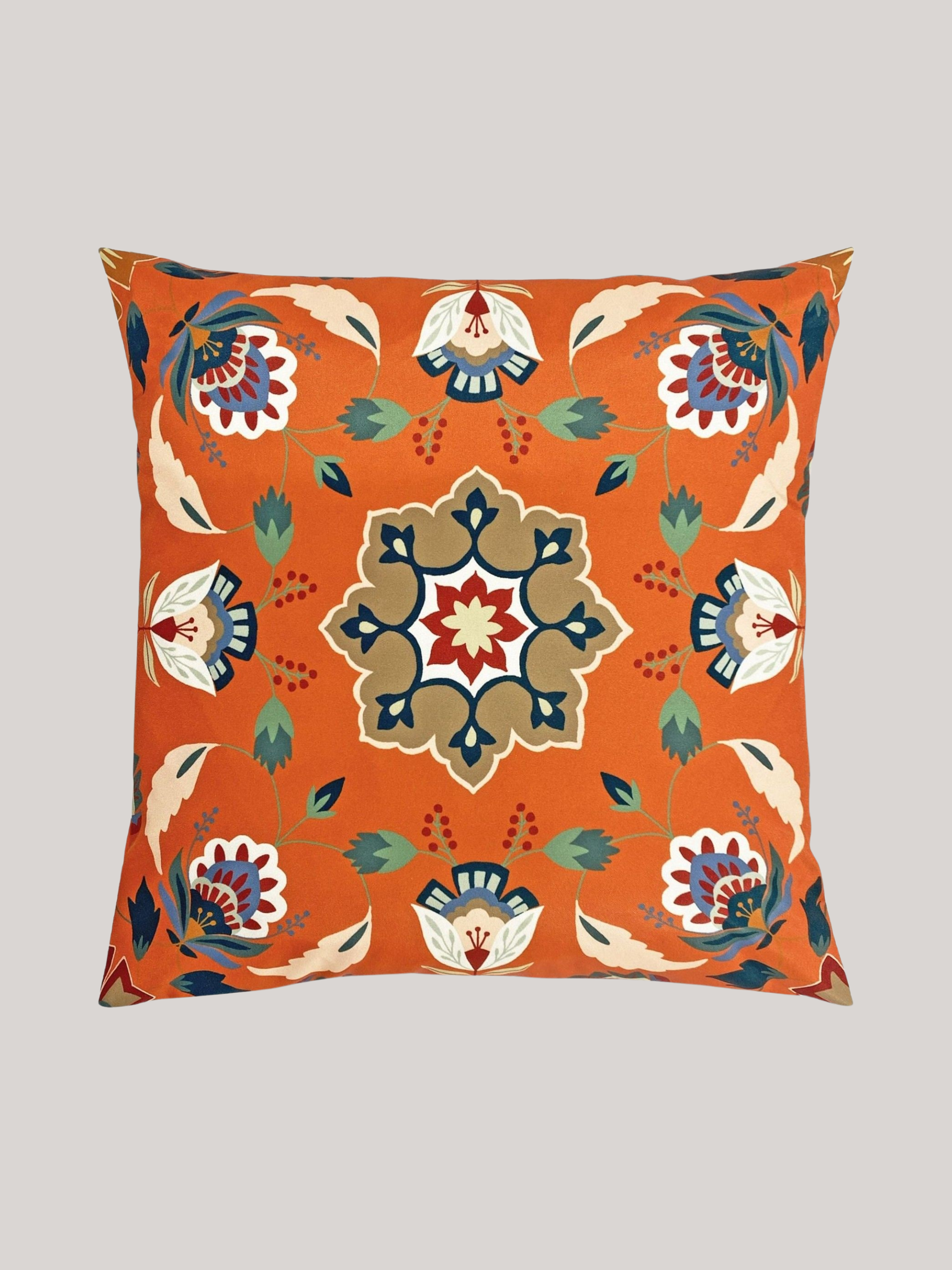 Furn. Orange Folk Flora Water Resistant Outdoor Cushion - Size 43x43