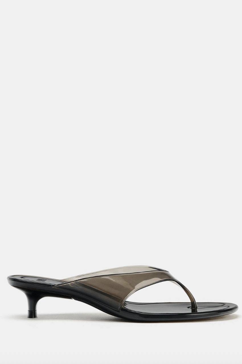ZARA, Jelly Kitten Heel Sandals