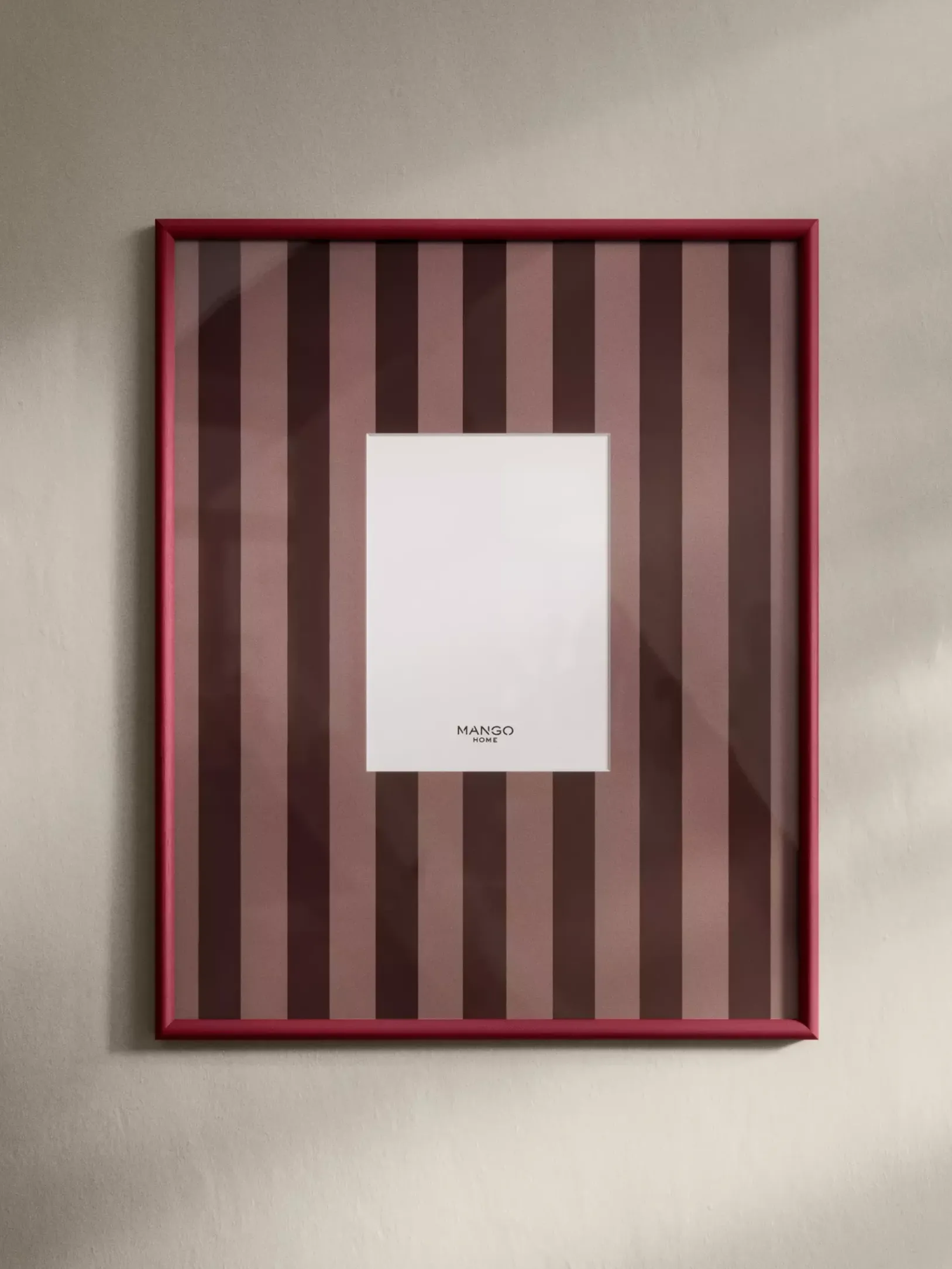 Large Wooden Striped Photo Frame - Home | Mango United Kingdom