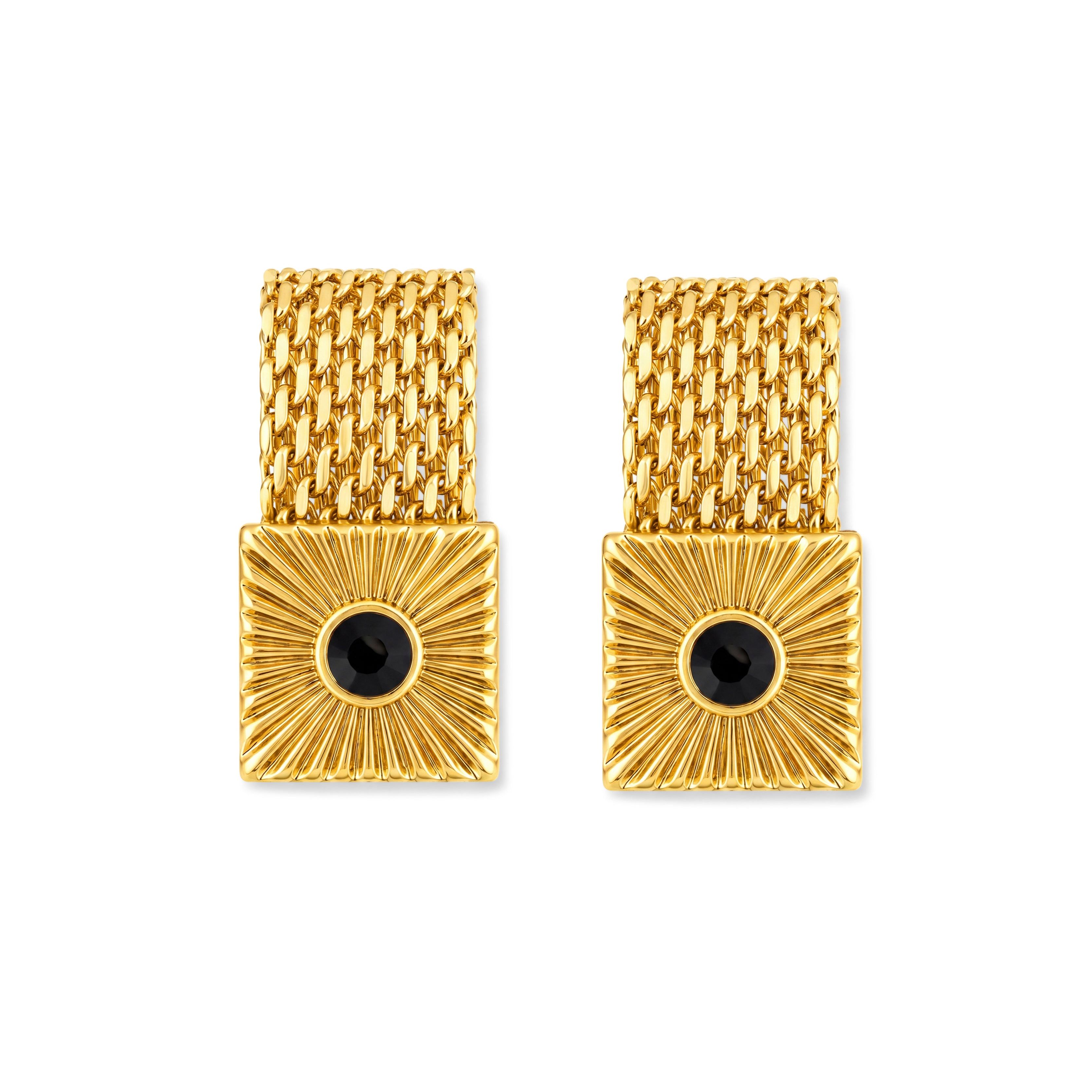 Hc Square Luxury Cuff Link (black Gold)